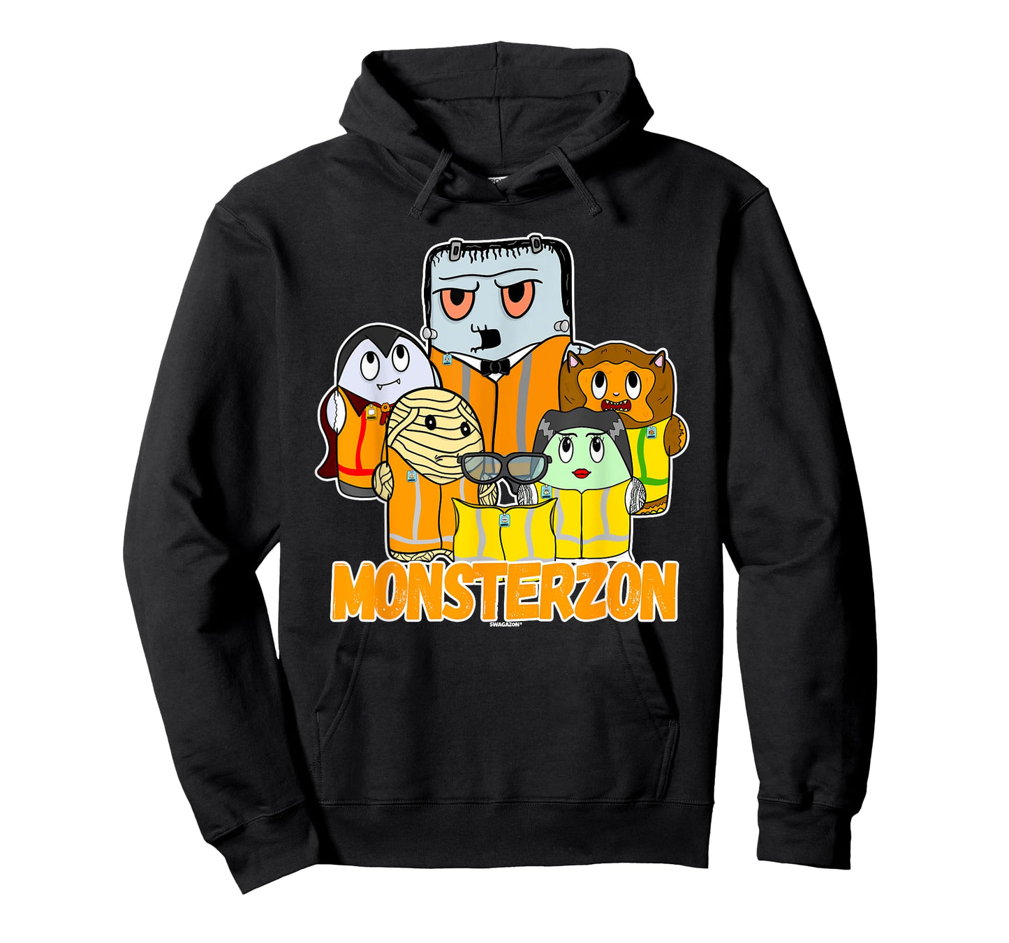 Swagazon Monsters Mummy Frankenstein Dracula Monsterzon T-Shirt