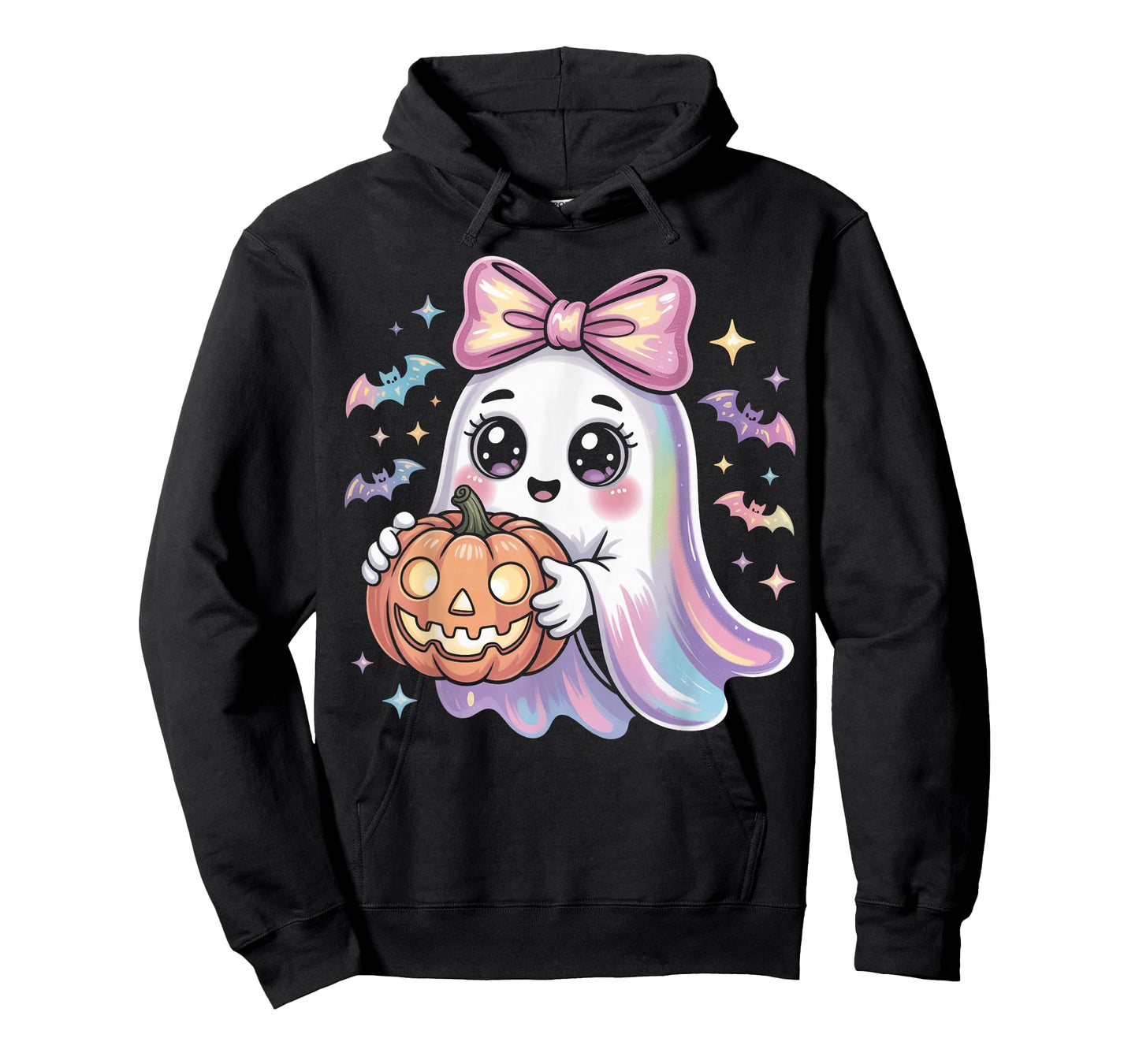 Cute Ghost with Pumpkin and Bow T-Shirt