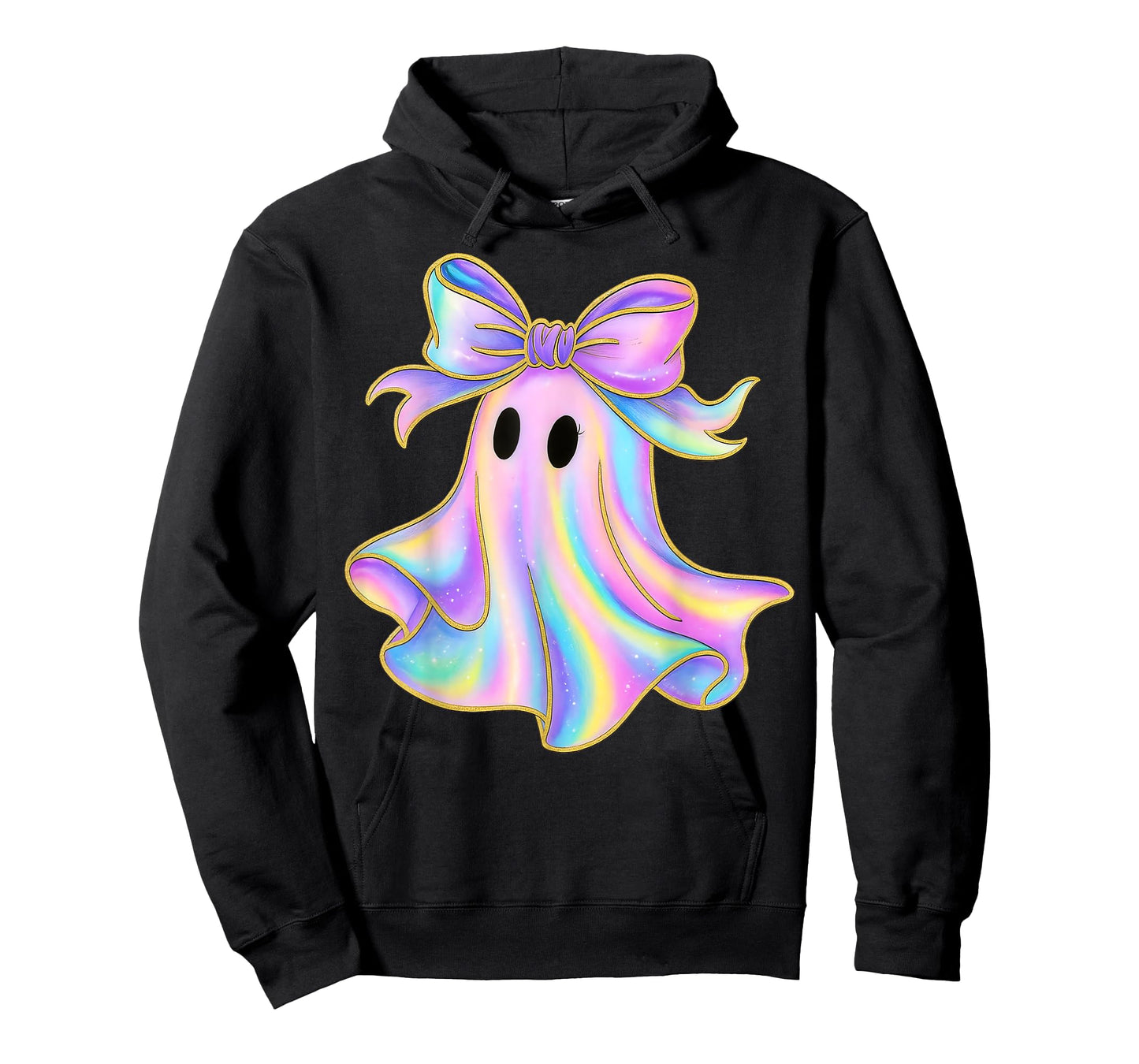 Pastel Rainbow Ghost Coquette Halloween Bow Cute Women Girls T-Shirt