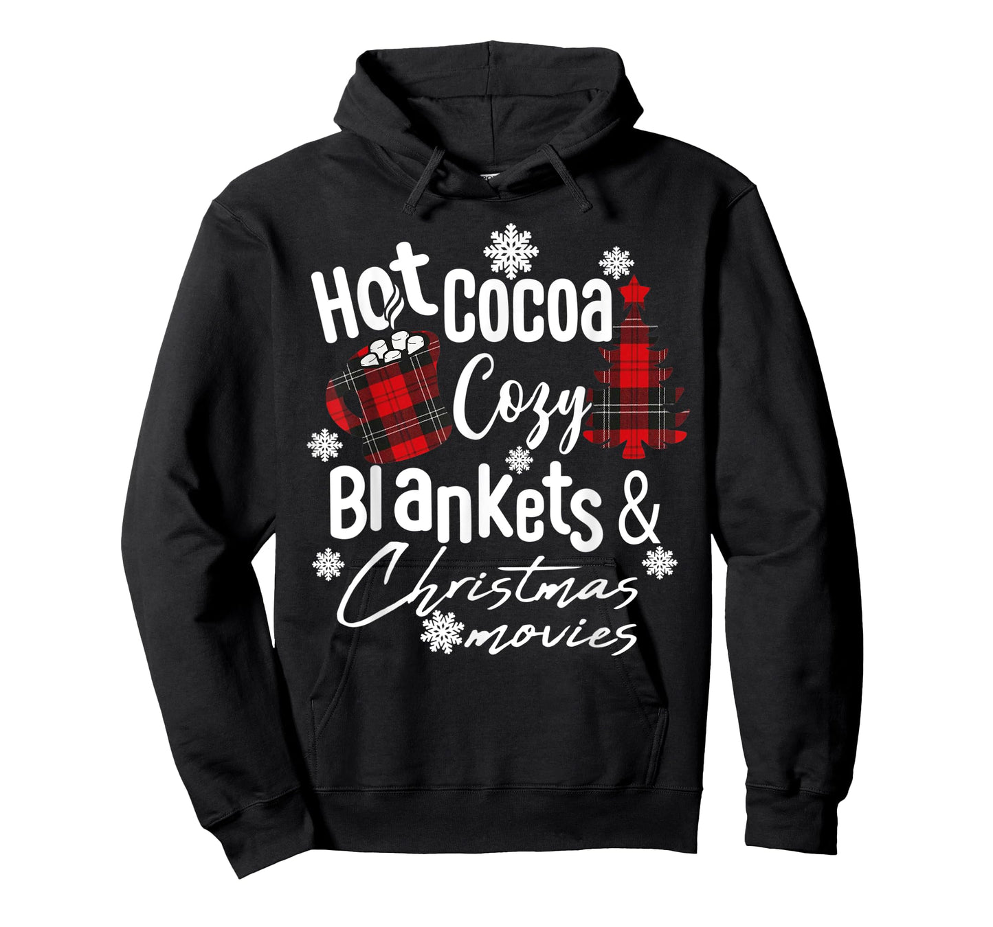 Hot Cocoa Warm Blankets and Christmas Movies Christmas tree T-Shirt