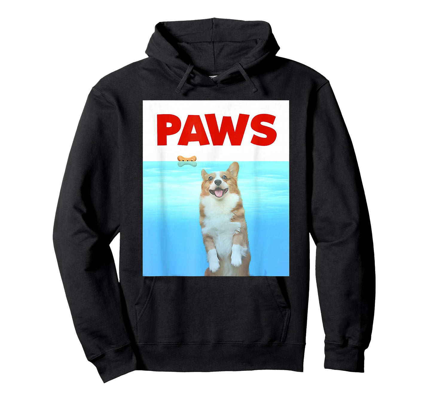 Paws Dog Parody 80s Corgi Shark Funny Dog Gift T-Shirt