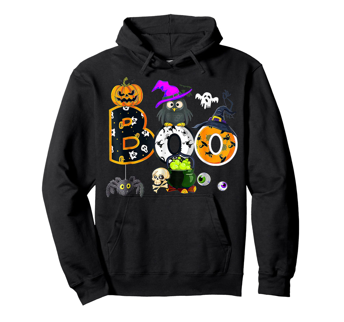 Boo Creepy Owl Pumpkin Ghost Halloween T-Shirt
