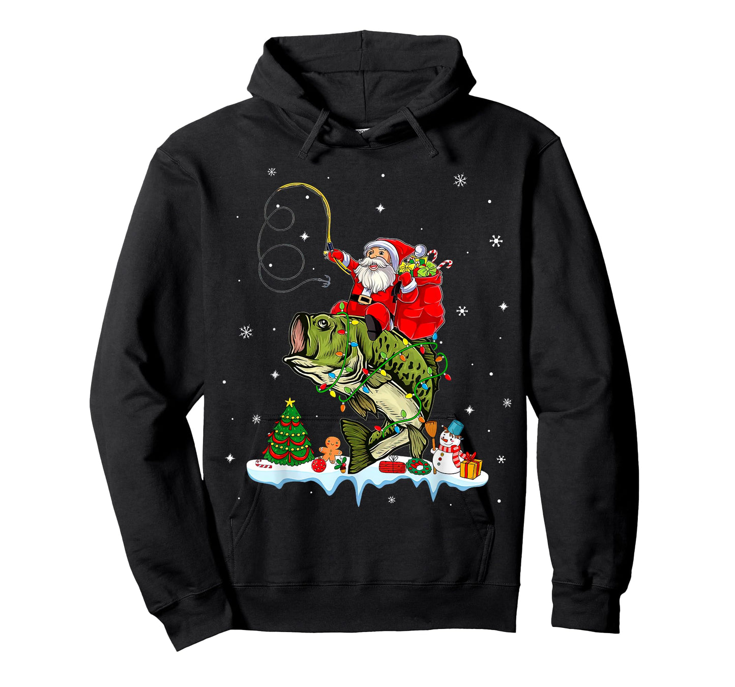 Santa Claus Fishing Christmas Fishing Lover T-Shirt