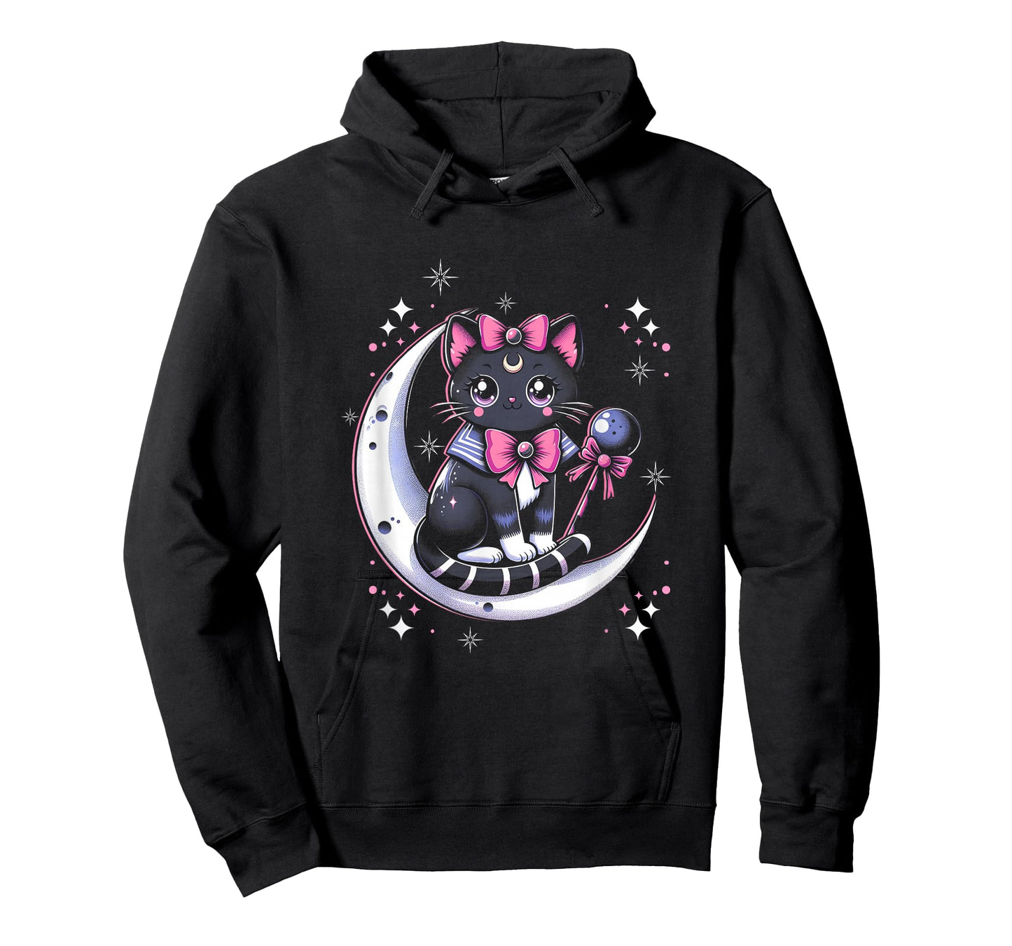 Sailor Meow Cat Sitting On The Moon Space Gothic Halloween T-Shirt