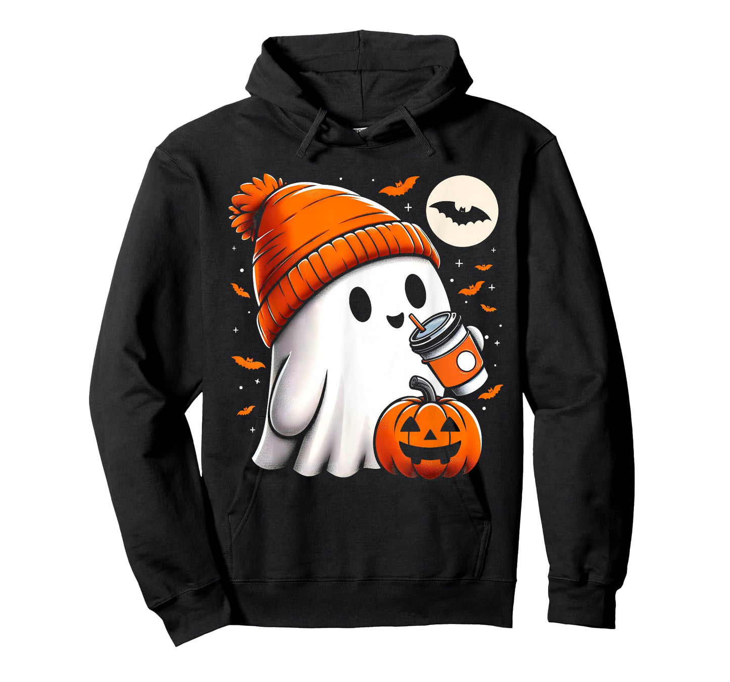 Halloween Shirts For Women Ghost Drinking Coffee Halloween T-Shirt