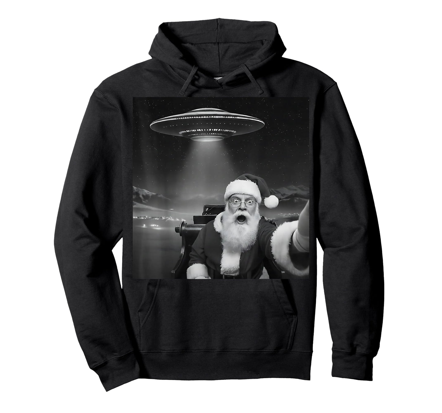 Santa Selfie with UFO Funny Christmas for Men Women Kids T-Shirt