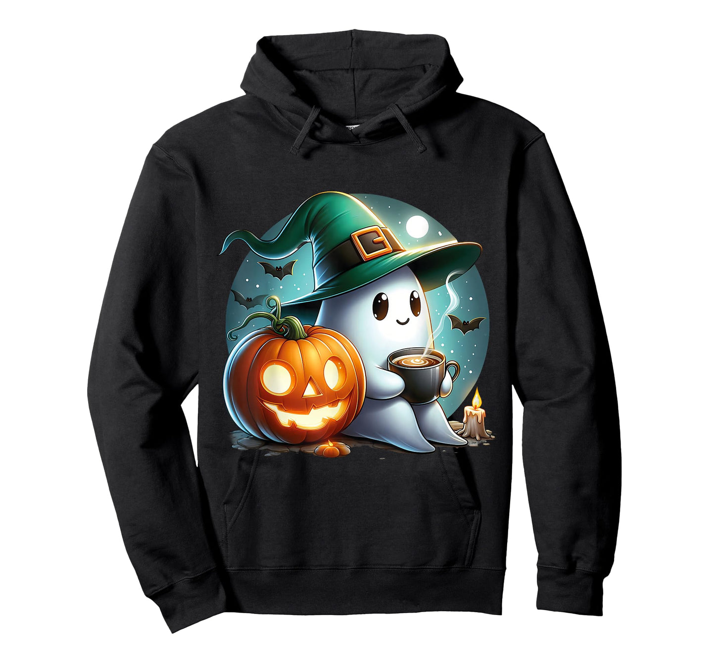 Cute Halloween Ghost Coffee Pumpkin T-Shirt