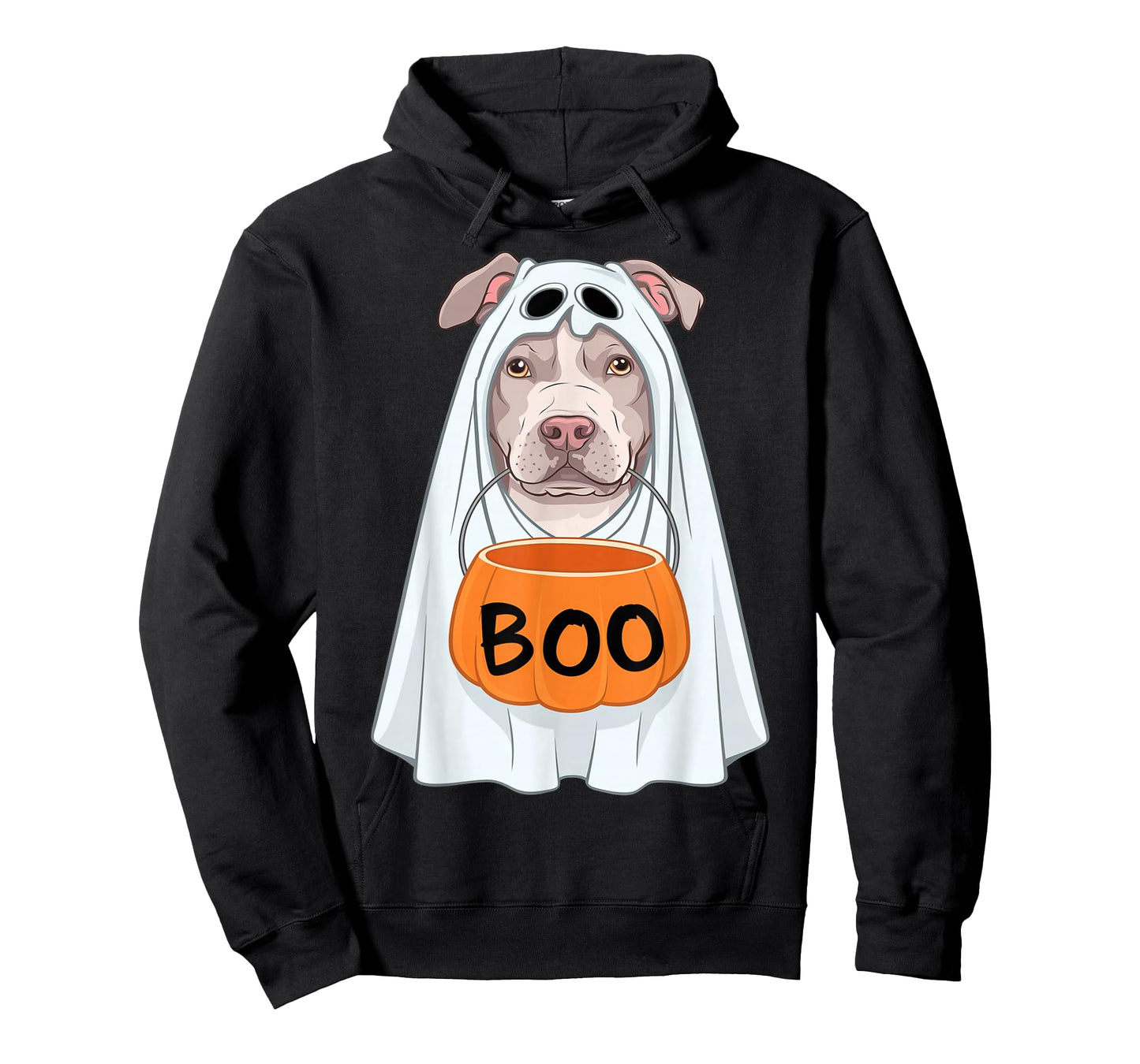 Halloween Dog Pitbull Cute Ghost Sheet Costume Boo T-Shirt