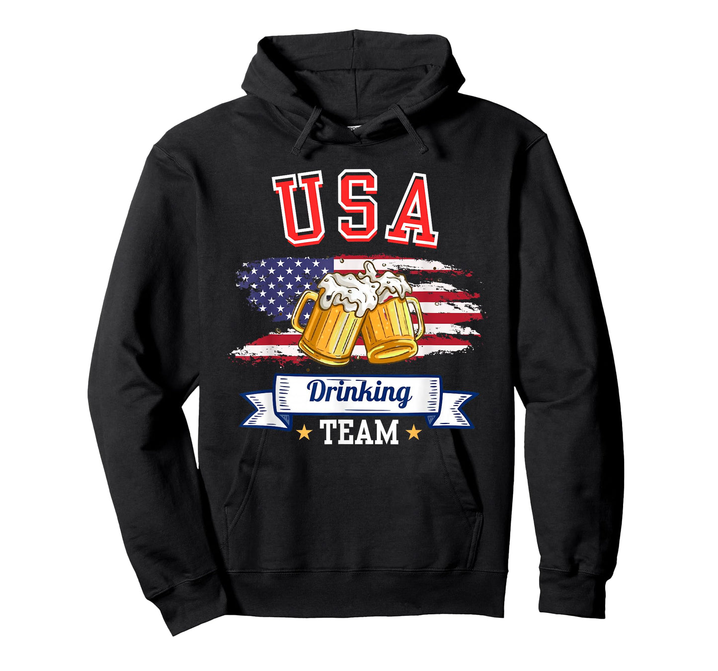USA Drinking Team Funny Beer American Flag Garage Party T-Shirt