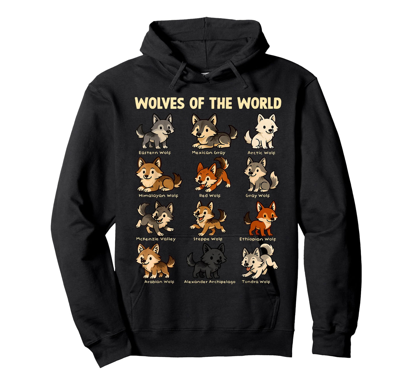 Wolves Animals of The World Cute Wolf Educational Collection T-Shirt