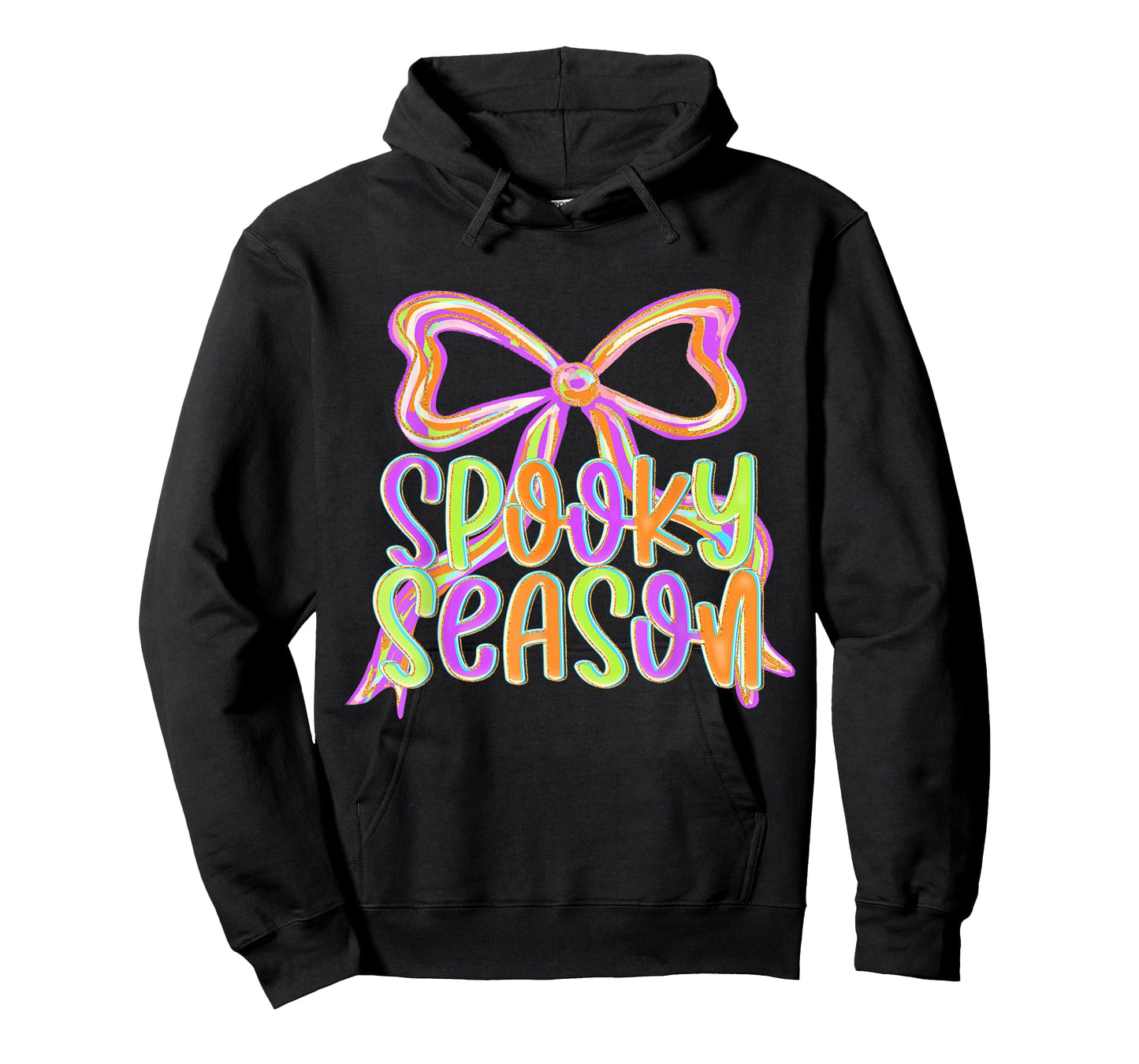 Spooky Season Halloween Coquette Bow Autumn Fall Girls Kids T-Shirt