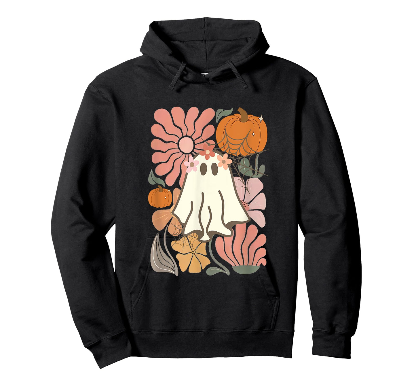 Boho Floral Fall Boho Ghost Cute Halloween for women girl T-Shirt