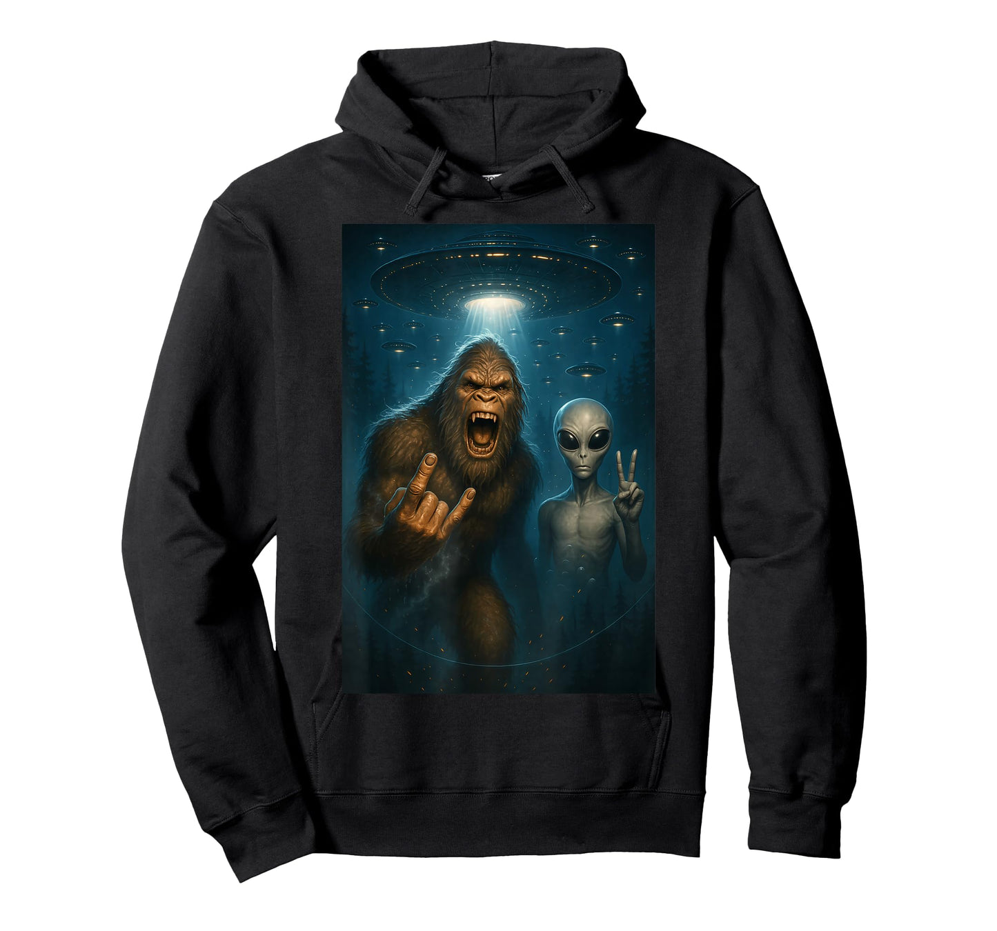 Bigfoot Alien UFO T-Shirt