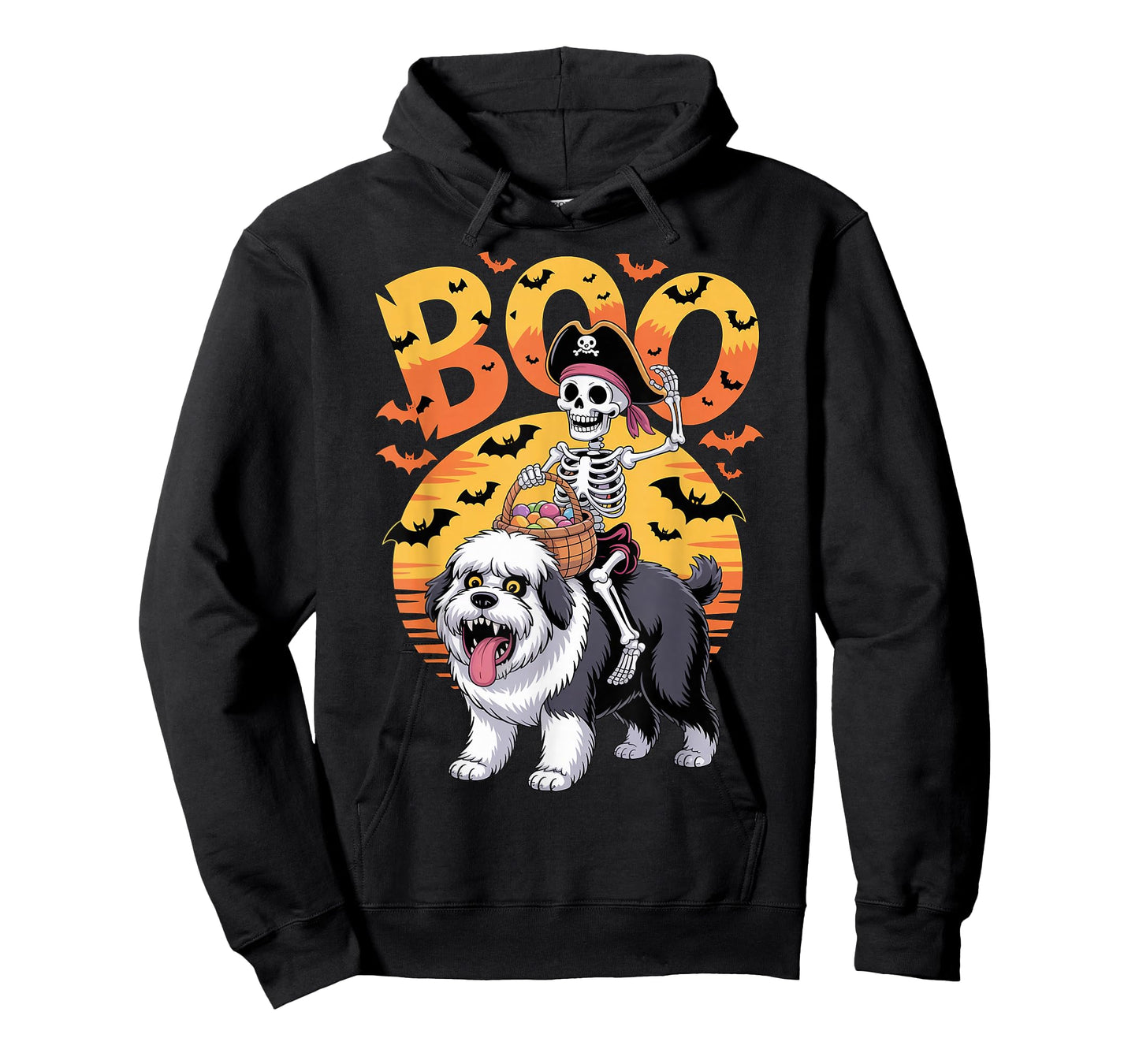 Spooky OES Costume on Boo Old English Sheepdog Halloween T-Shirt