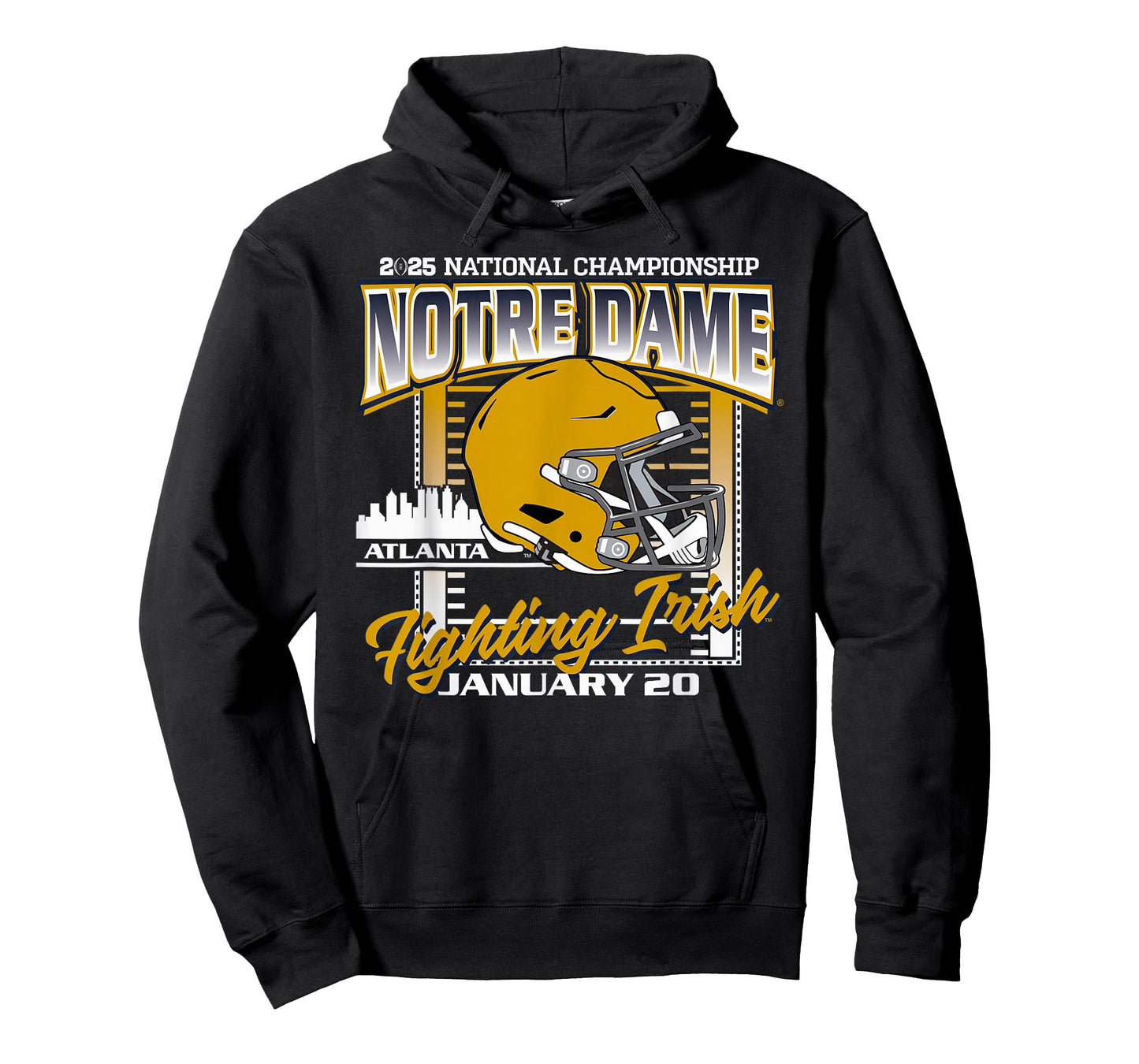 Elite Authentics Notre Dame Fighting Irish CFP National Championship 2025 T-Shirt - Blue, Small