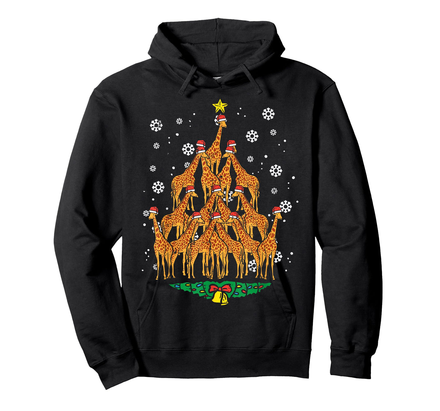 Giraffe Christmas Tree Animal Xmas Women Men T-Shirt