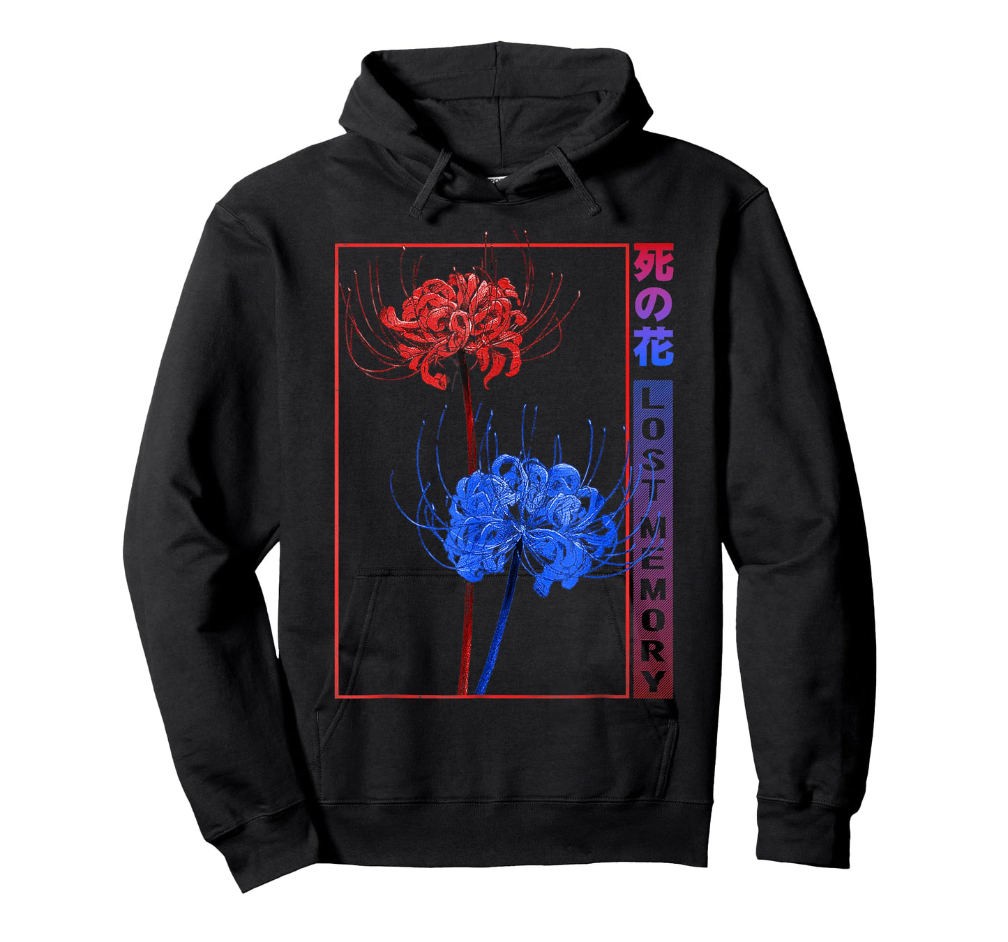 Japanese Red Blue Spider Lily Soft Grunge Aesthetic Flower T-Shirt