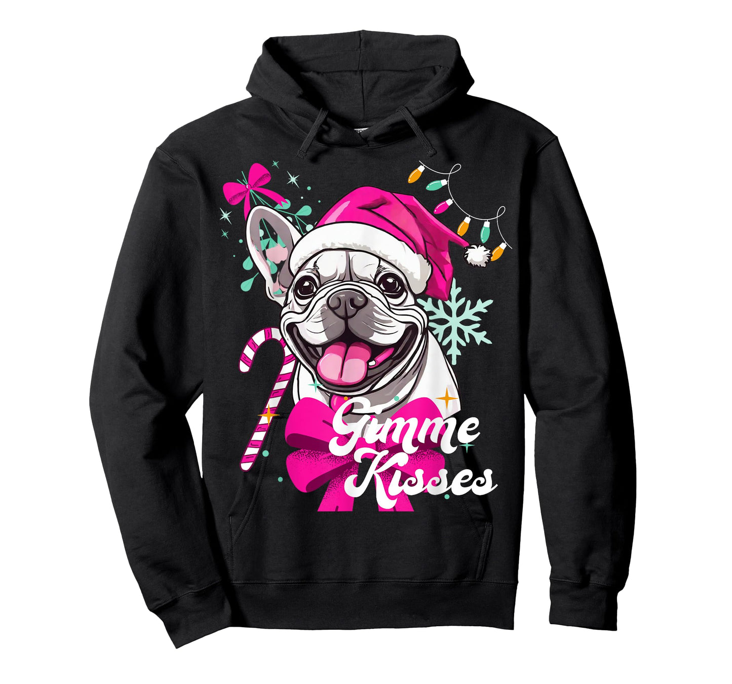 Christmas French Bulldog Dog Kisses Mistletoe Puppy Pet T-Shirt