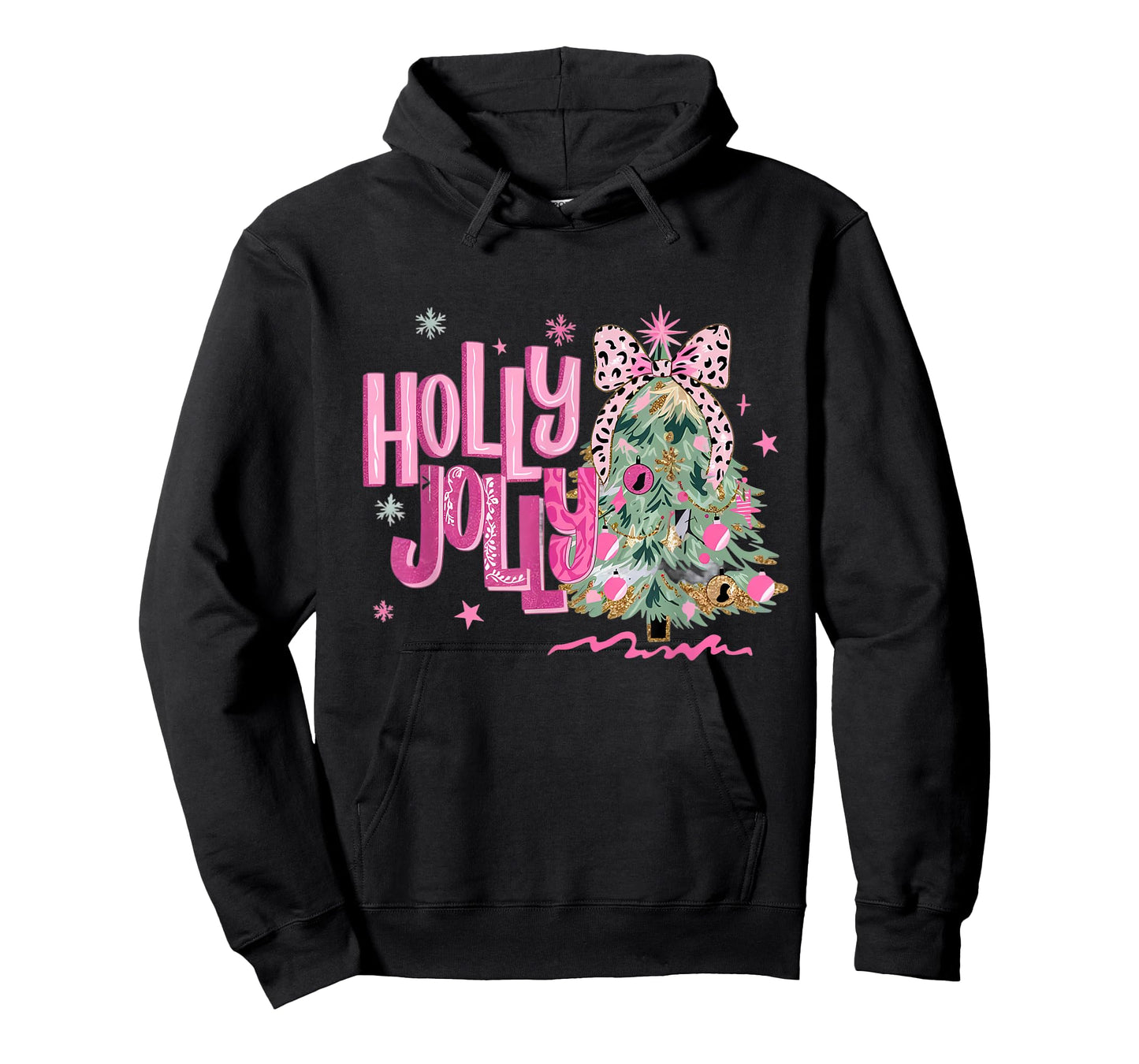 Holly Coquette Bow Jolly Rainbow Christmas Tree Xmas Holiday T-Shirt