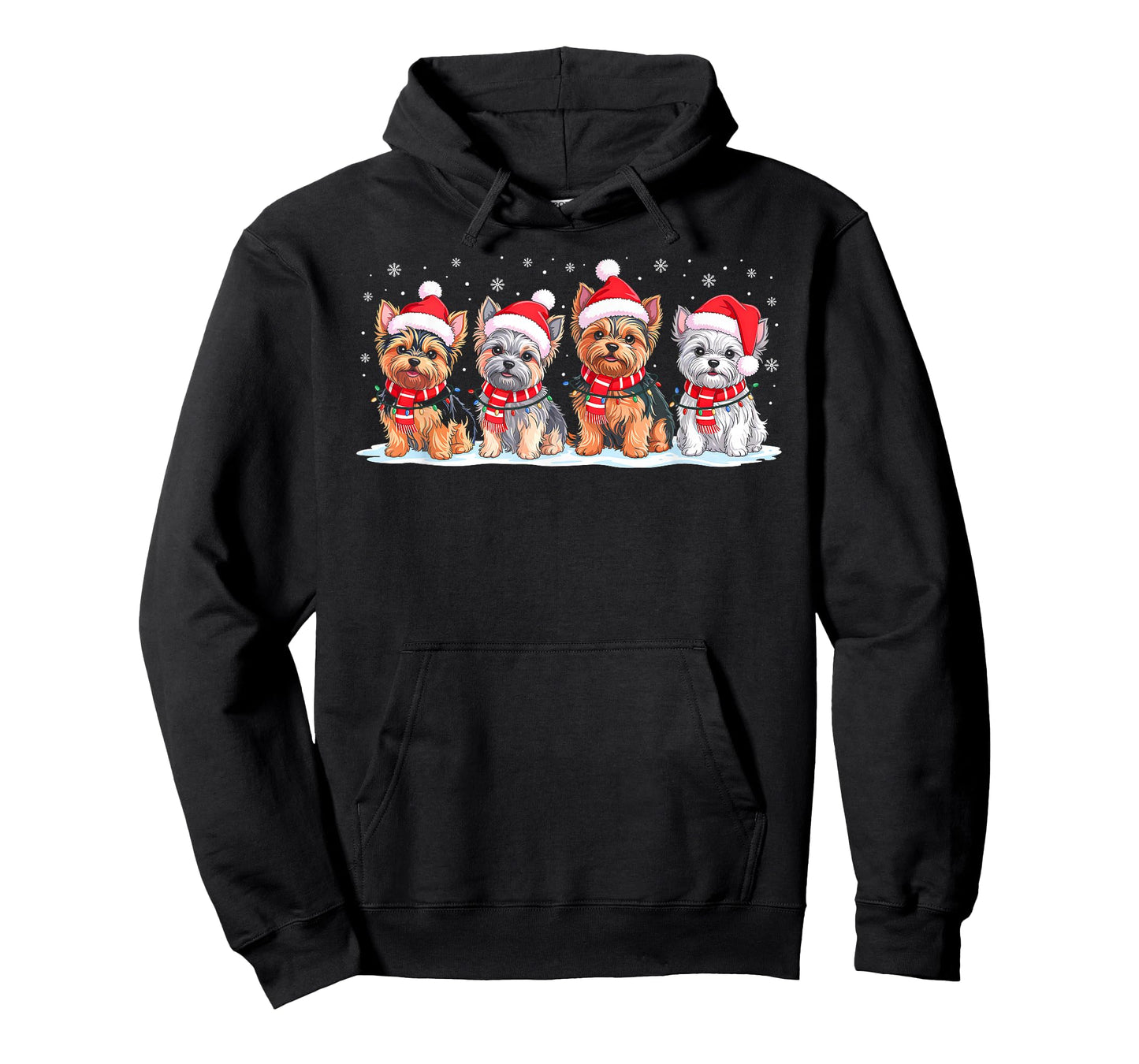 Shih Tzu Dog Christmas Pajamas Santa Hat Xmas Lights T-Shirt