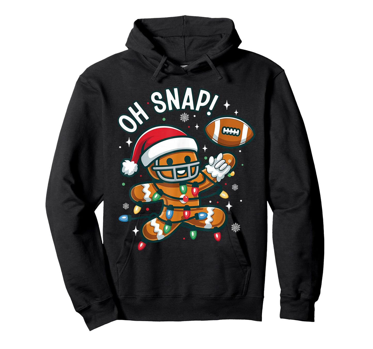 Gingerbread Cookie Playing Football Christmas Xmas Boys Men T-Shirt