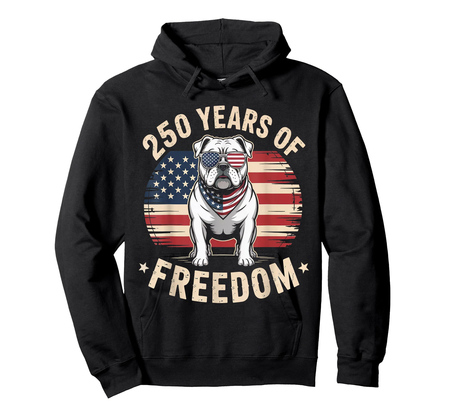 250 Years of Freedom USA Bulldog Patriotic Design T-Shirt