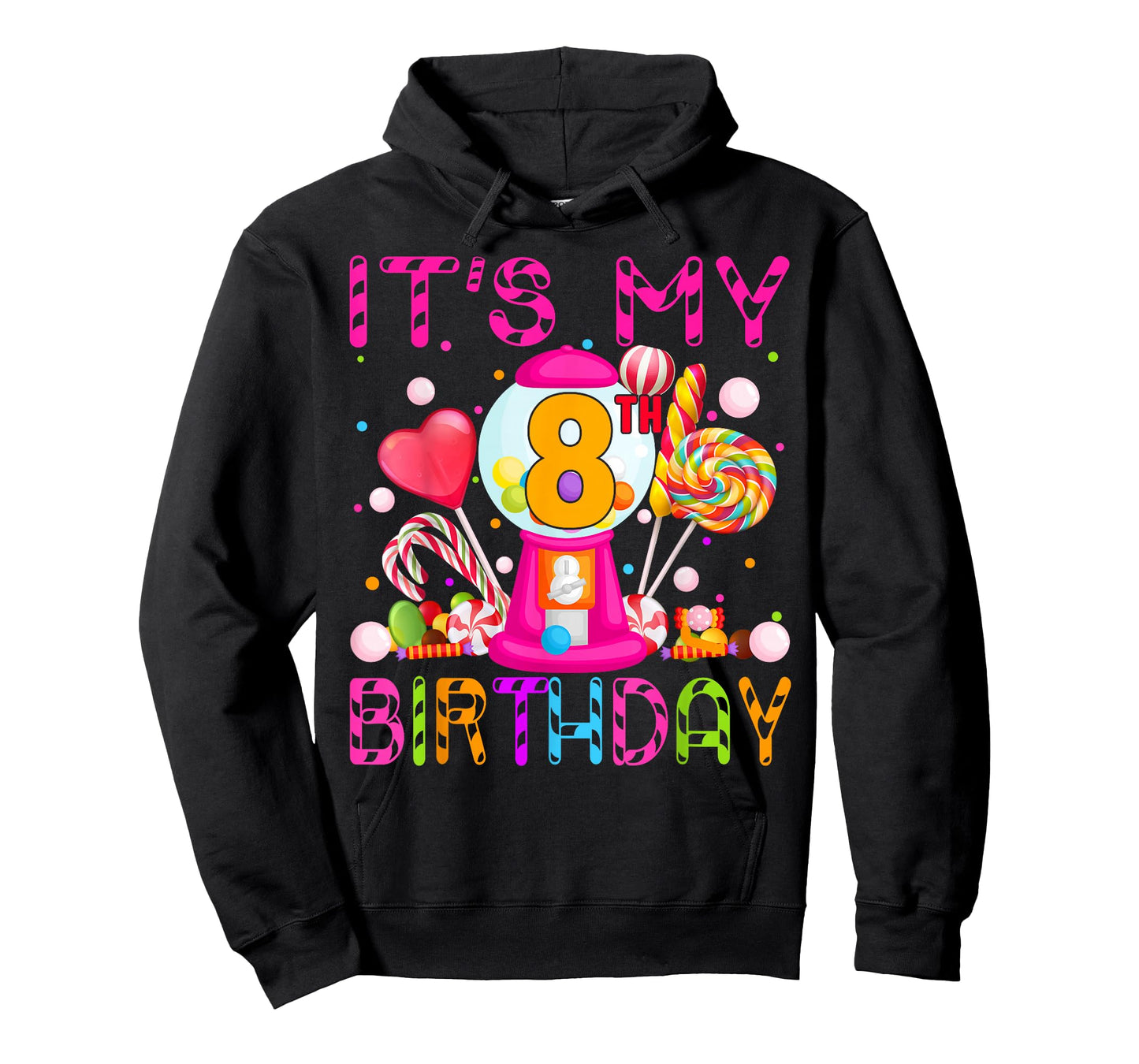 Its My 8th Birthday Candy Candyland Birthday Girl 8 Year Old T-Shirt