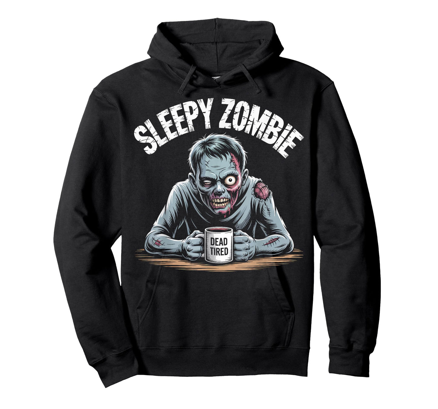 Sleepy Zombie Coffee Lover Funny Undead T-Shirt