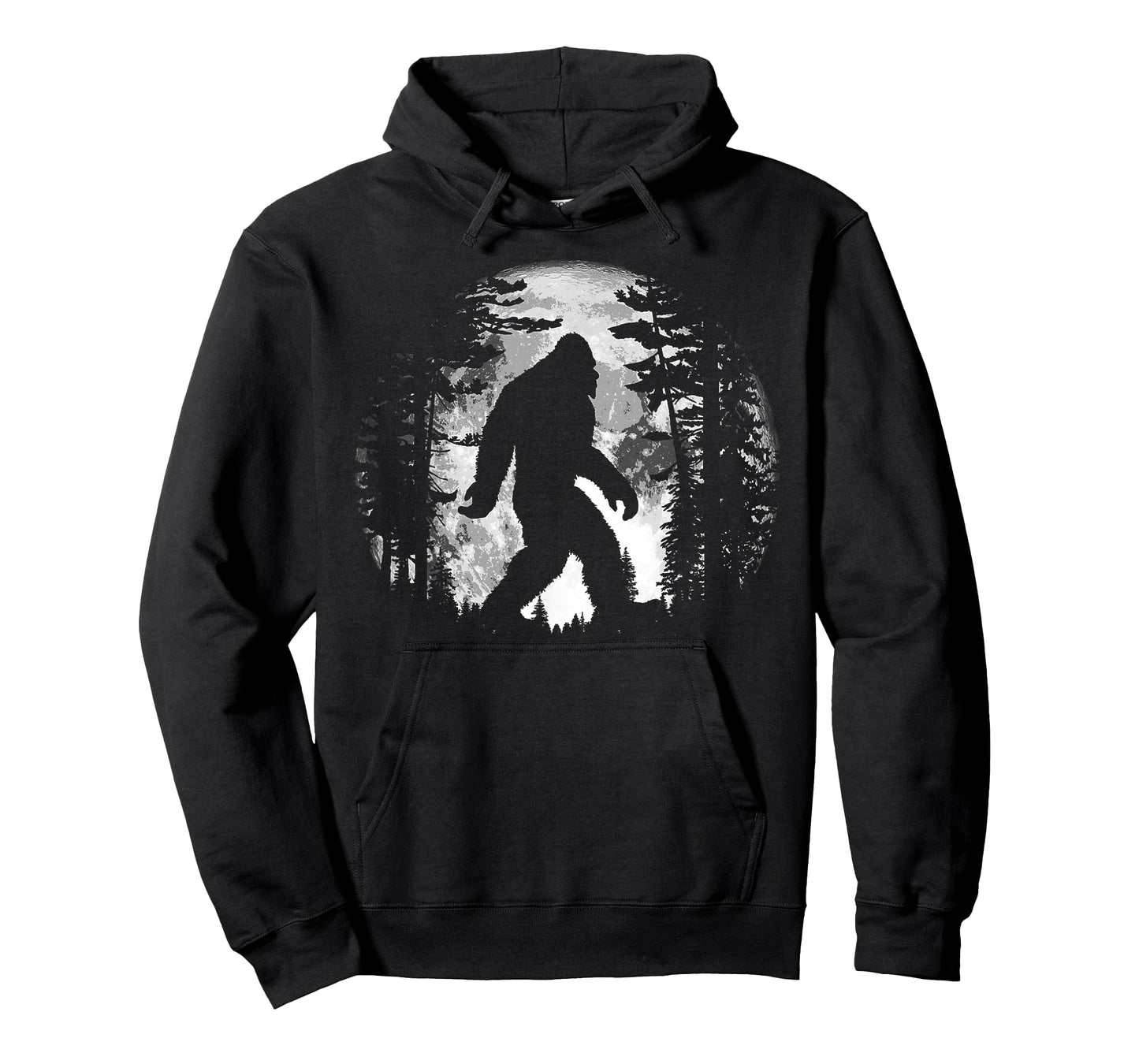 Bigfoot Night Stroll Cool Full Moon & Tree Tunnel Sasquatch T-Shirt