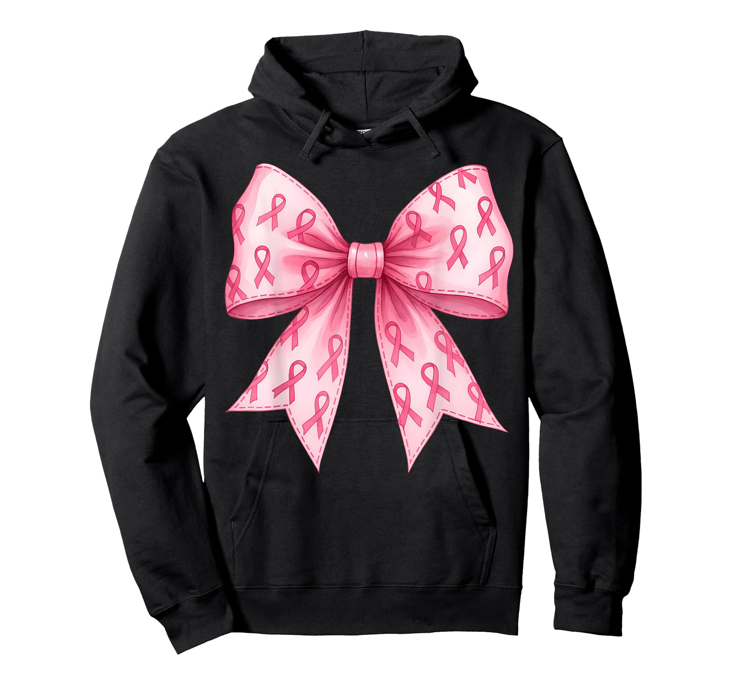 Pink Coquette Bow Graphic Breast Cancer Awareness Girl Women T-Shirt