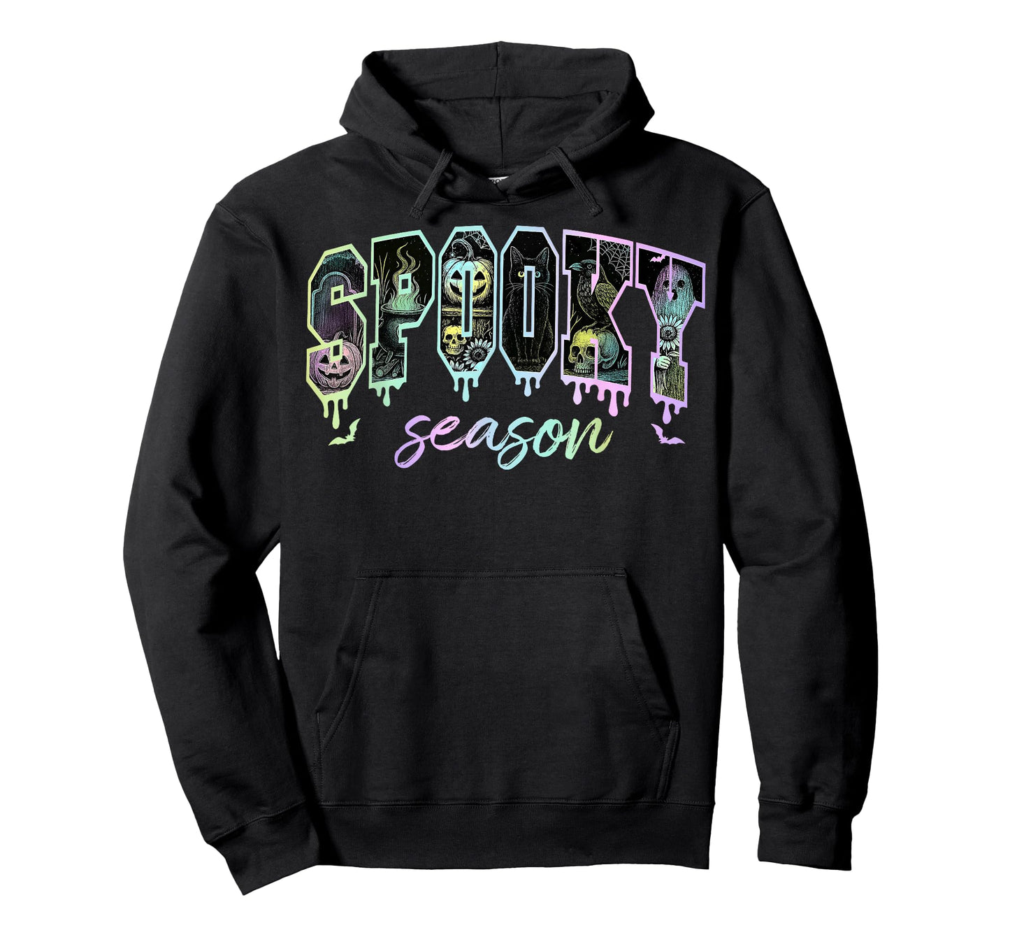 Retro Spooky Season Black Cat Ghost Pumpkin Halloween Women T-Shirt