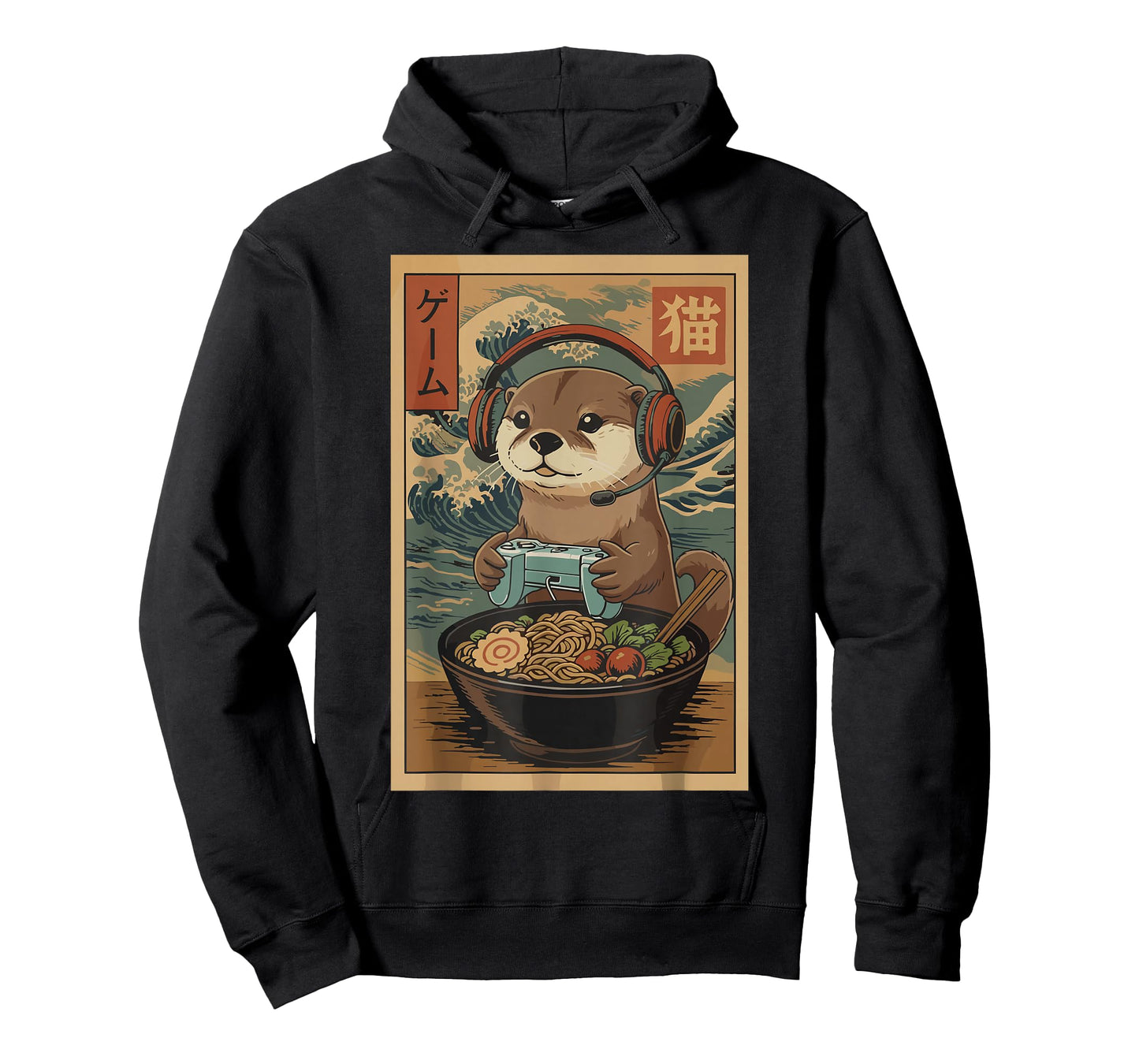 Kawaii Japanese Ramen Otter Retro Gaming Shirts for Men T-Shirt