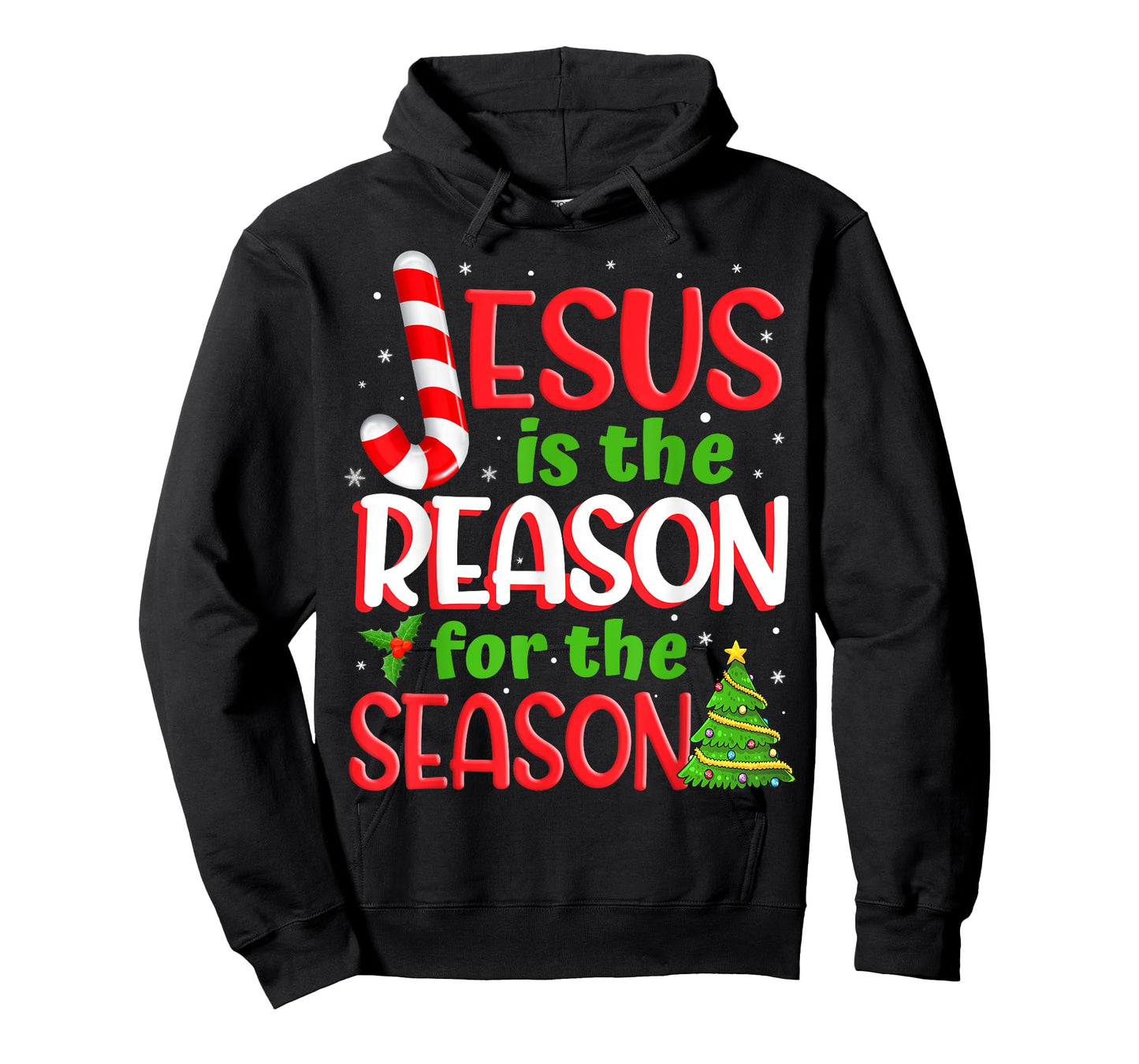 Jesus Is The Reason For The Season Christmas Xmas Candy Cane T-Shirt