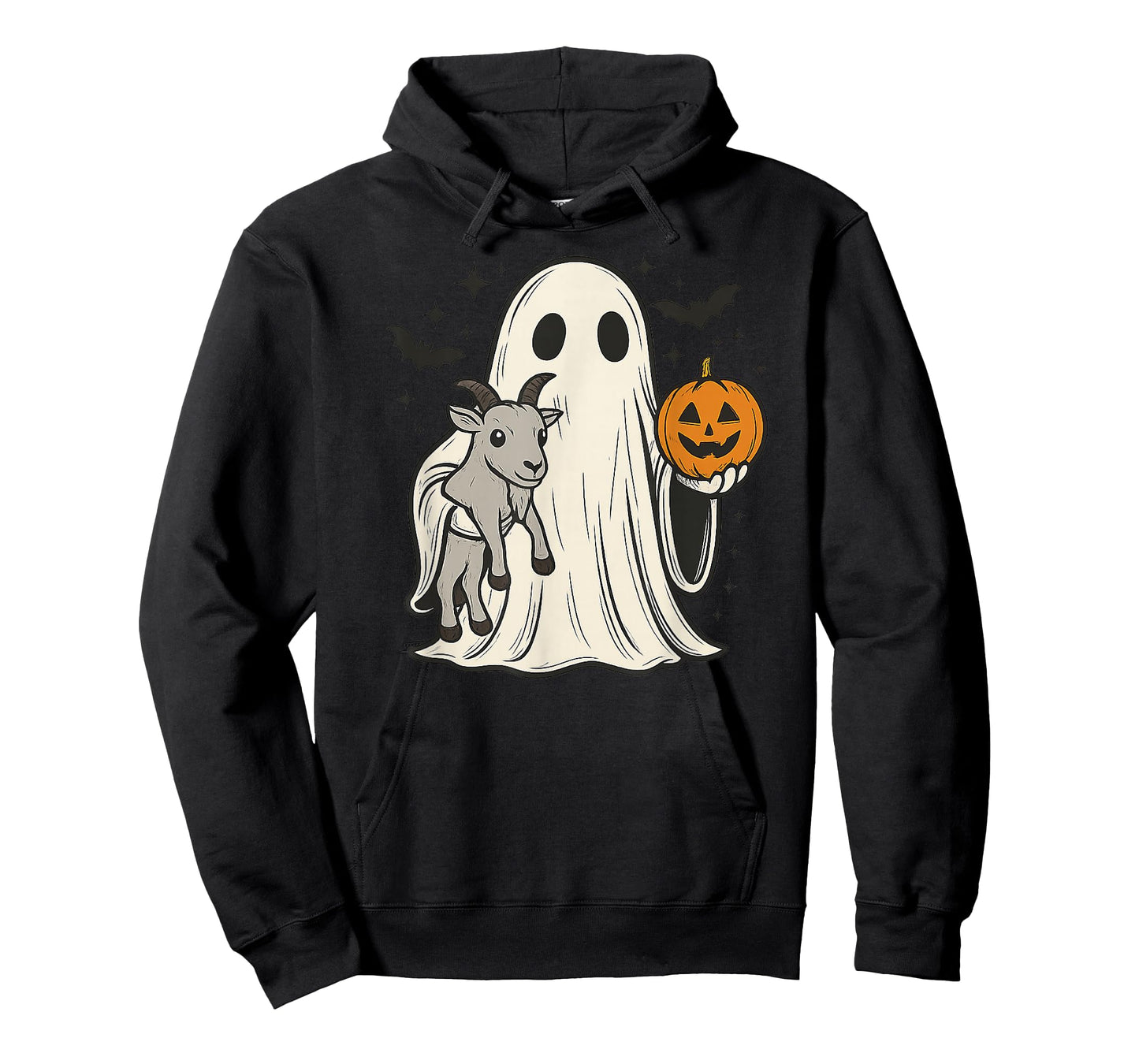 Funny Ghost Holding Goat Halloween Pumpkin T-Shirt
