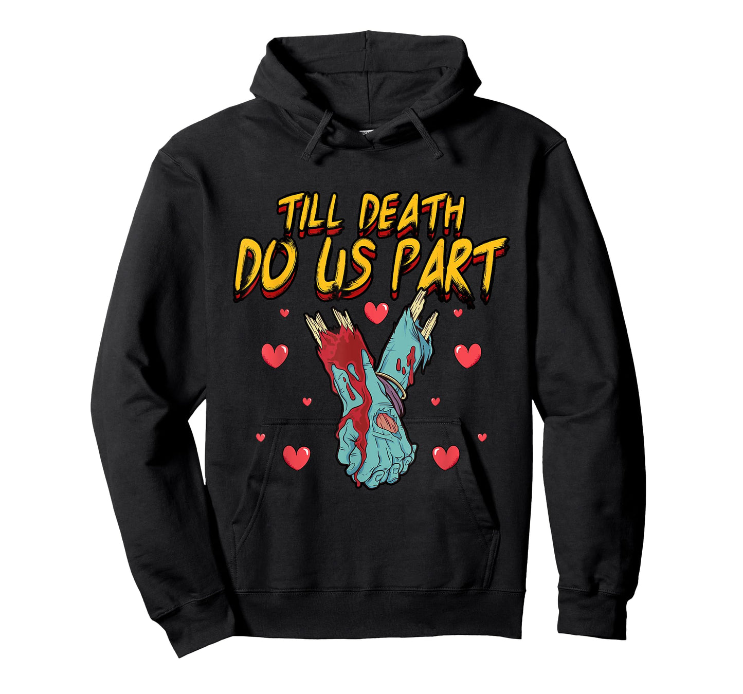 Funny Till Death Do Us Part Bride Groom Zombie Wedding T-Shirt