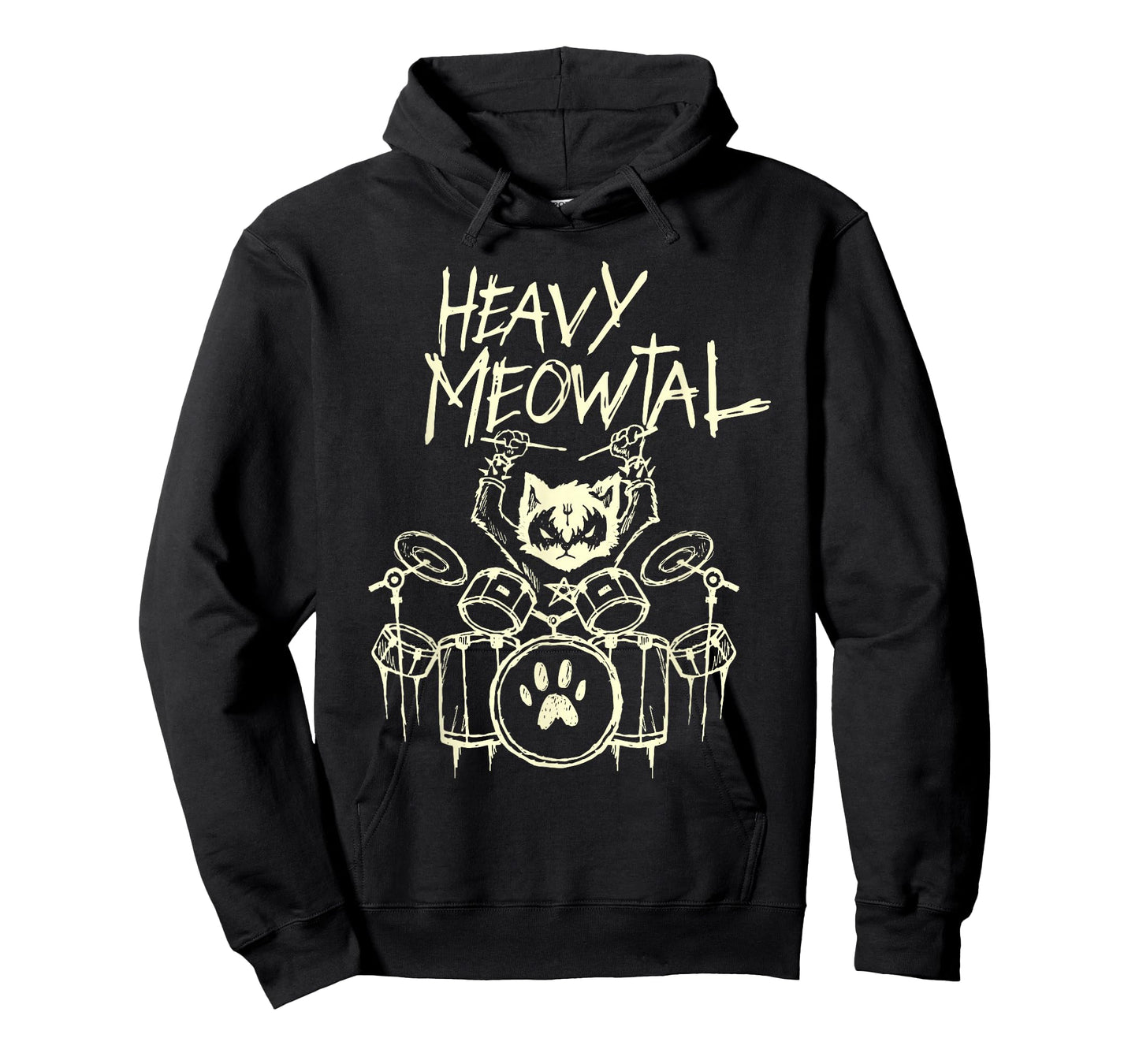Black & Death Metal Goth Schlagzeuger Band Shirts Heavy Metal Cat Drum Kit Cat Drummer Headbanger Unisex Adult T-Shirt Small Black