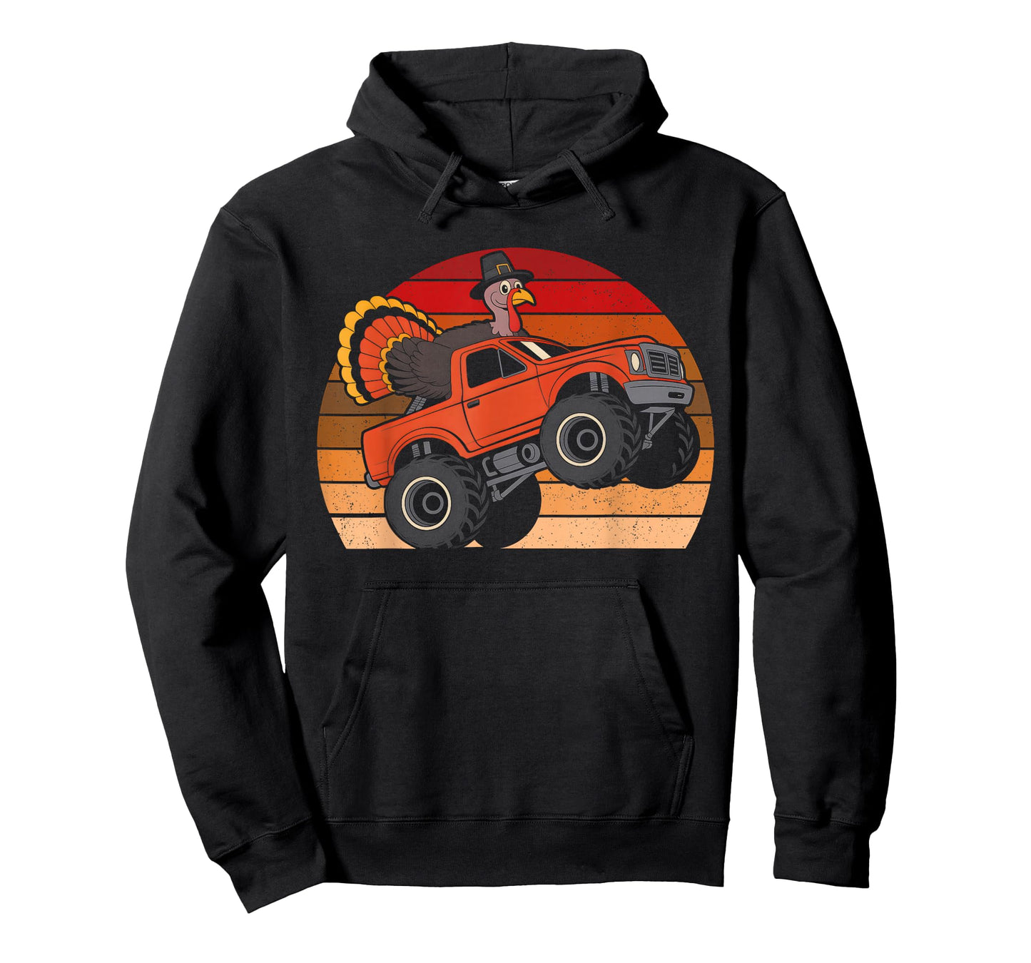 Thanksgiving Turkey Day Monster Truck Fall Autumn Boys Kids T-Shirt