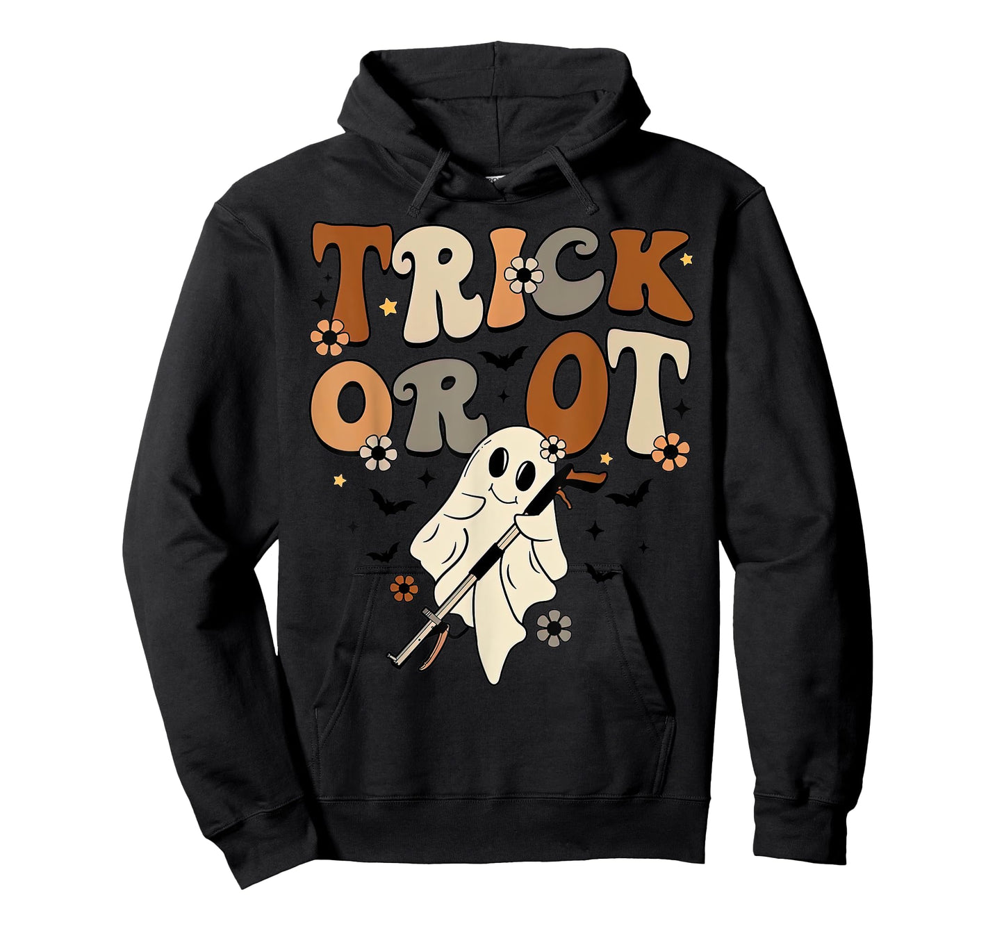 Retro Trick Or OT Cute Ghost Occupational Therapy Halloween T-Shirt