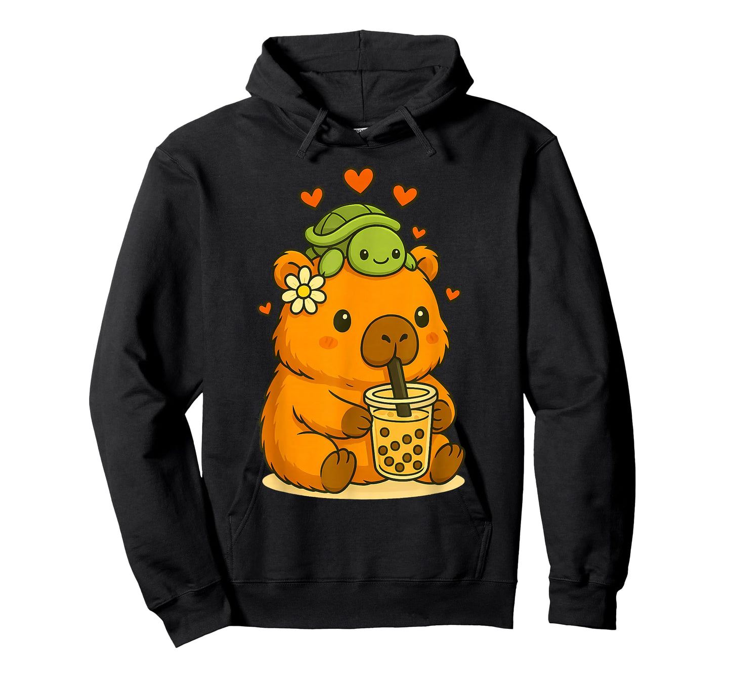 Cute Capybara Turtle Boba Tea Kawaii Anime Y2K Capibara Girl T-Shirt