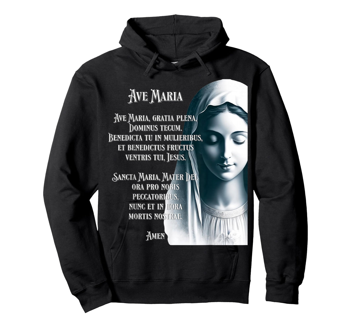 Latin Hail Mary Blessed Mother Rosary Prayer T-Shirt