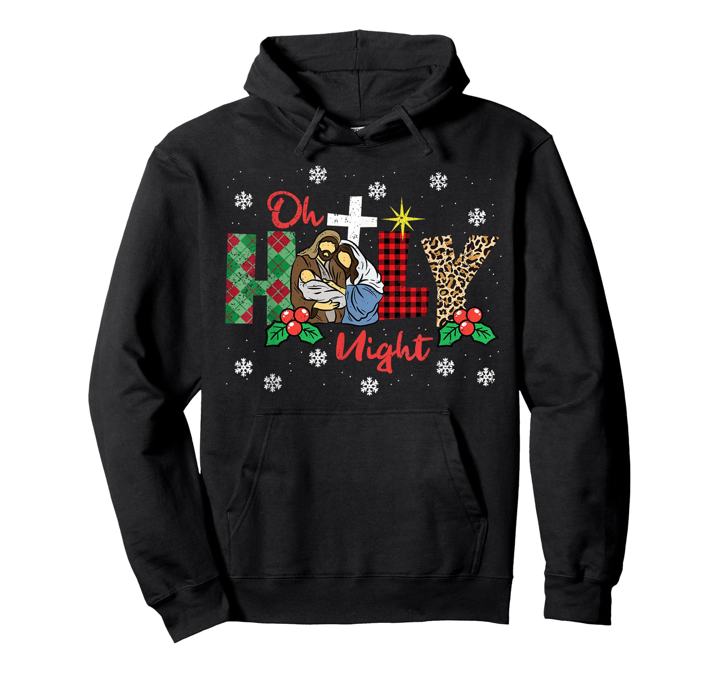 Oh Holy Night Christmas Pajama X-Mas Plaid Christian T-Shirt