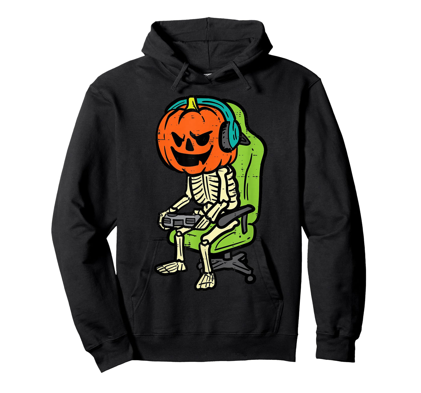 Halloween Gamer Skeleton Pumpkin Costume Men Boys Kids Teen T-Shirt