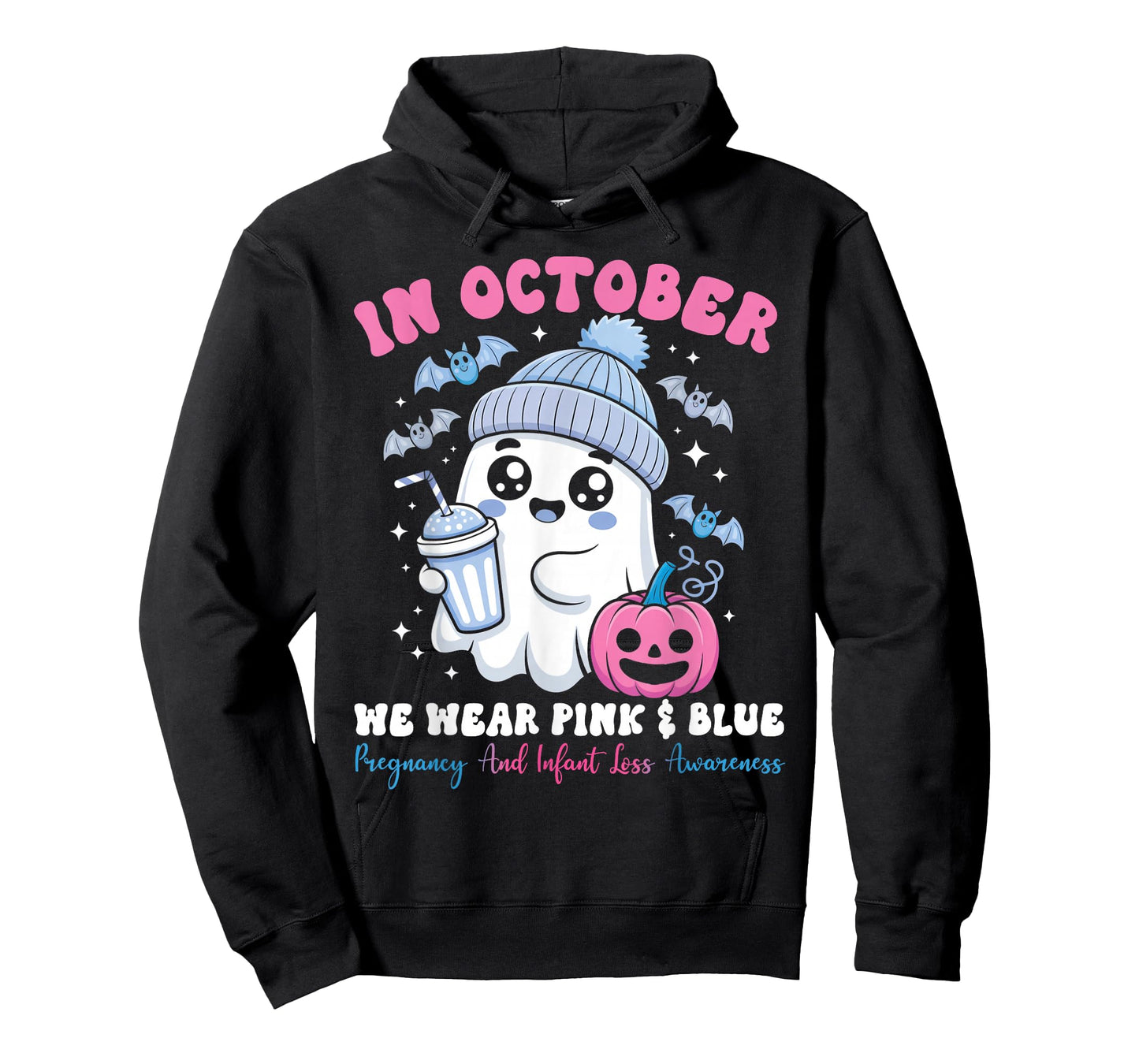 in October We Wear Pink and Blue Infant Loss Awareness T-Shirt