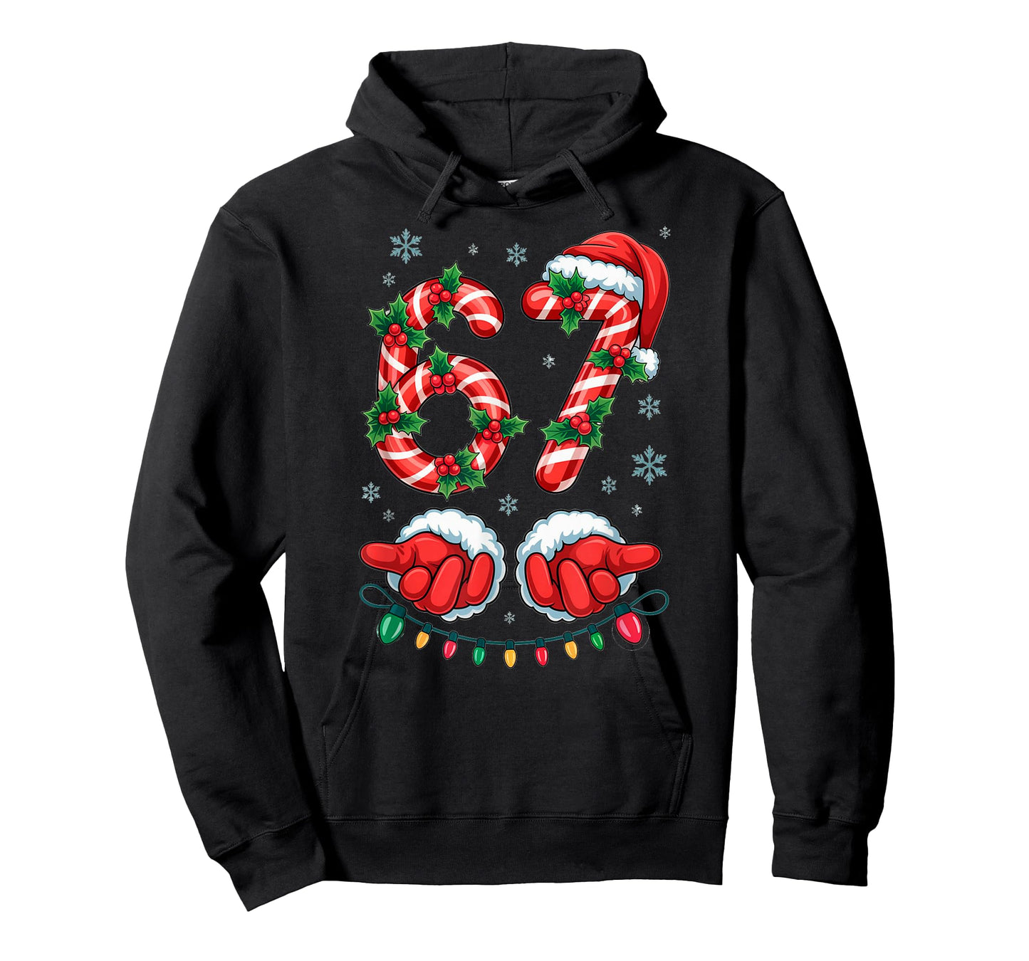 Santa Six Seven 67 Meme Christmas 67 Candy Cane Kids Boys T-Shirt