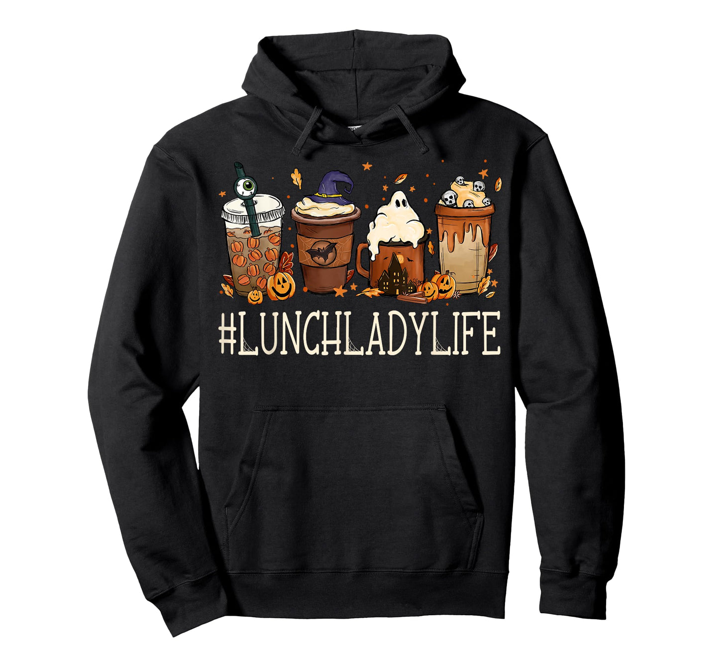 Lunch Lady Horror Coffee Spooky Halloween Pumpkin Autumn T-Shirt