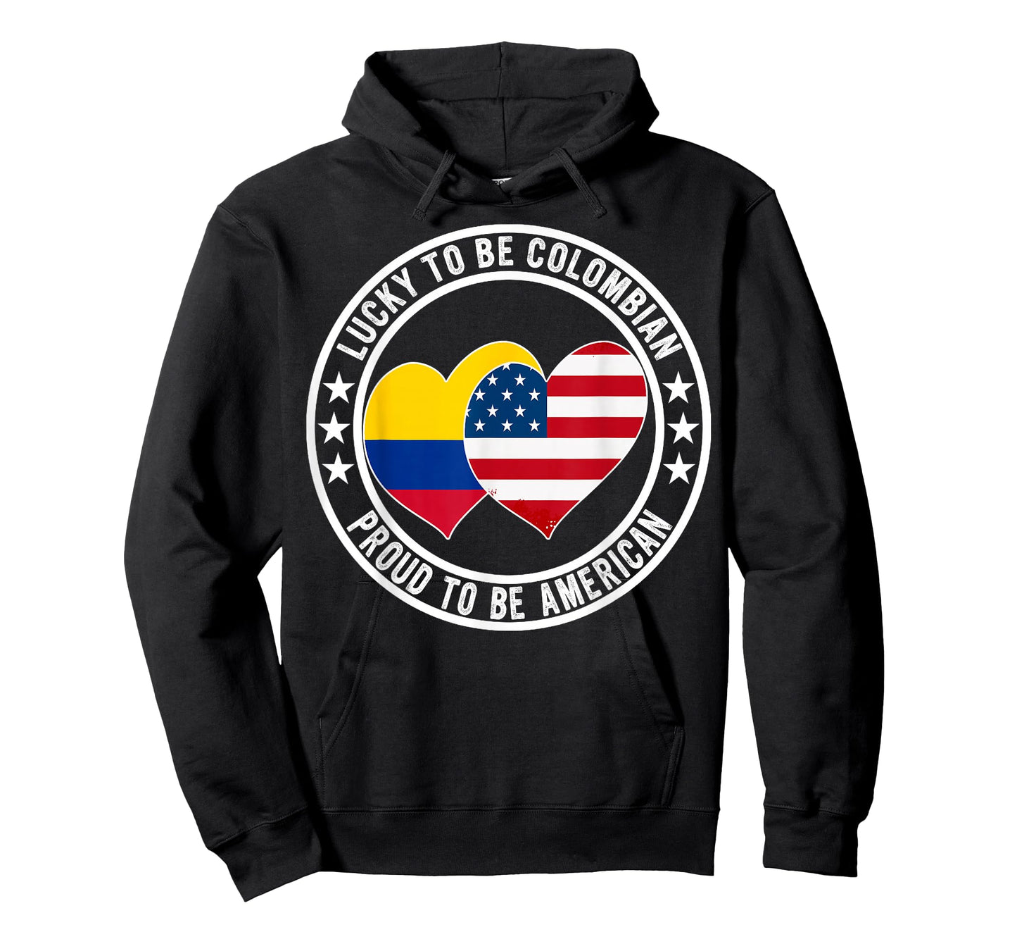 Lucky To Be Colombian Proud To Be American Colombia USA Flag T-Shirt