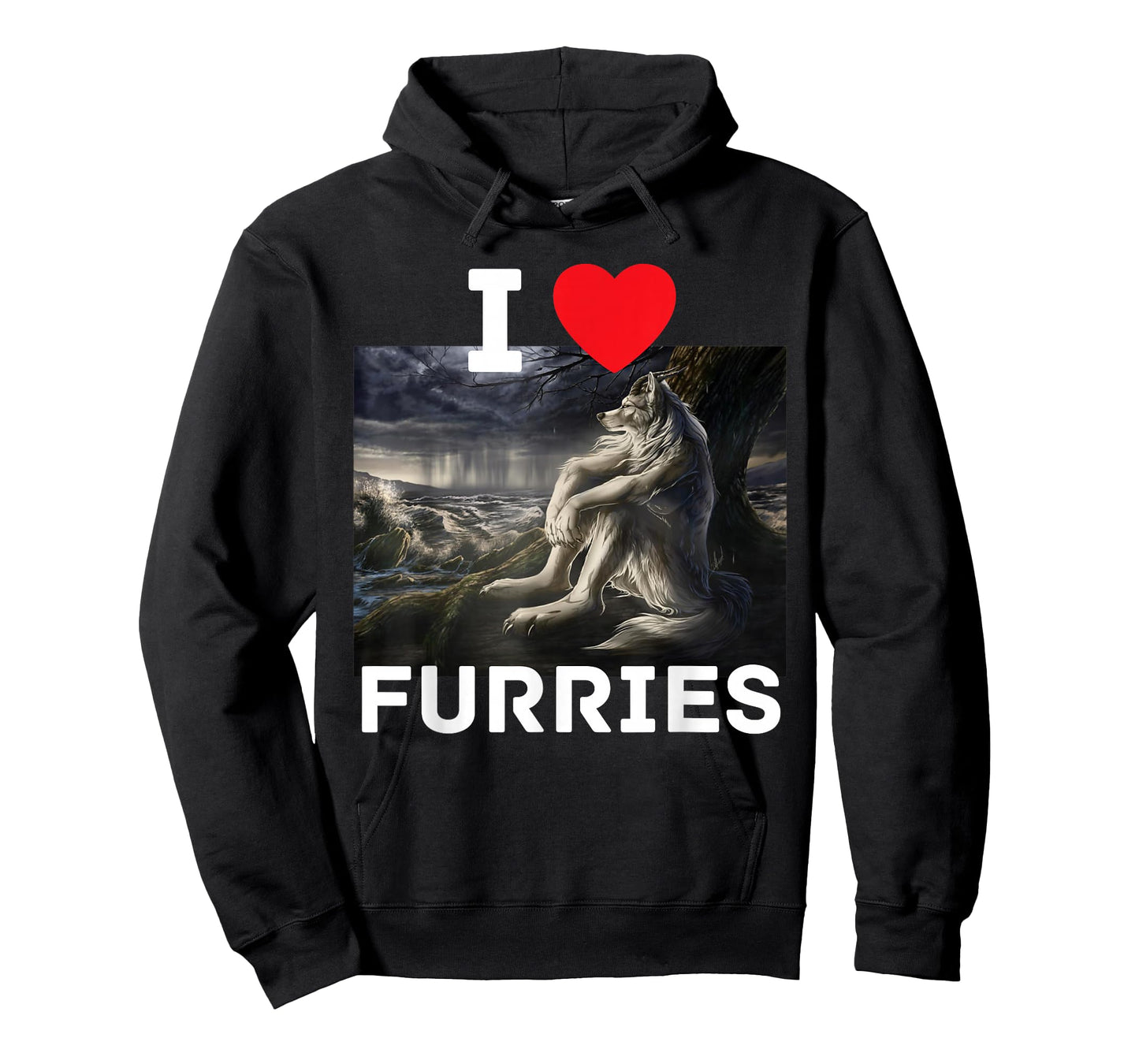 I Heart Furries Funny Cringe Furry Alpha Werewolf Wolf Meme T-Shirt