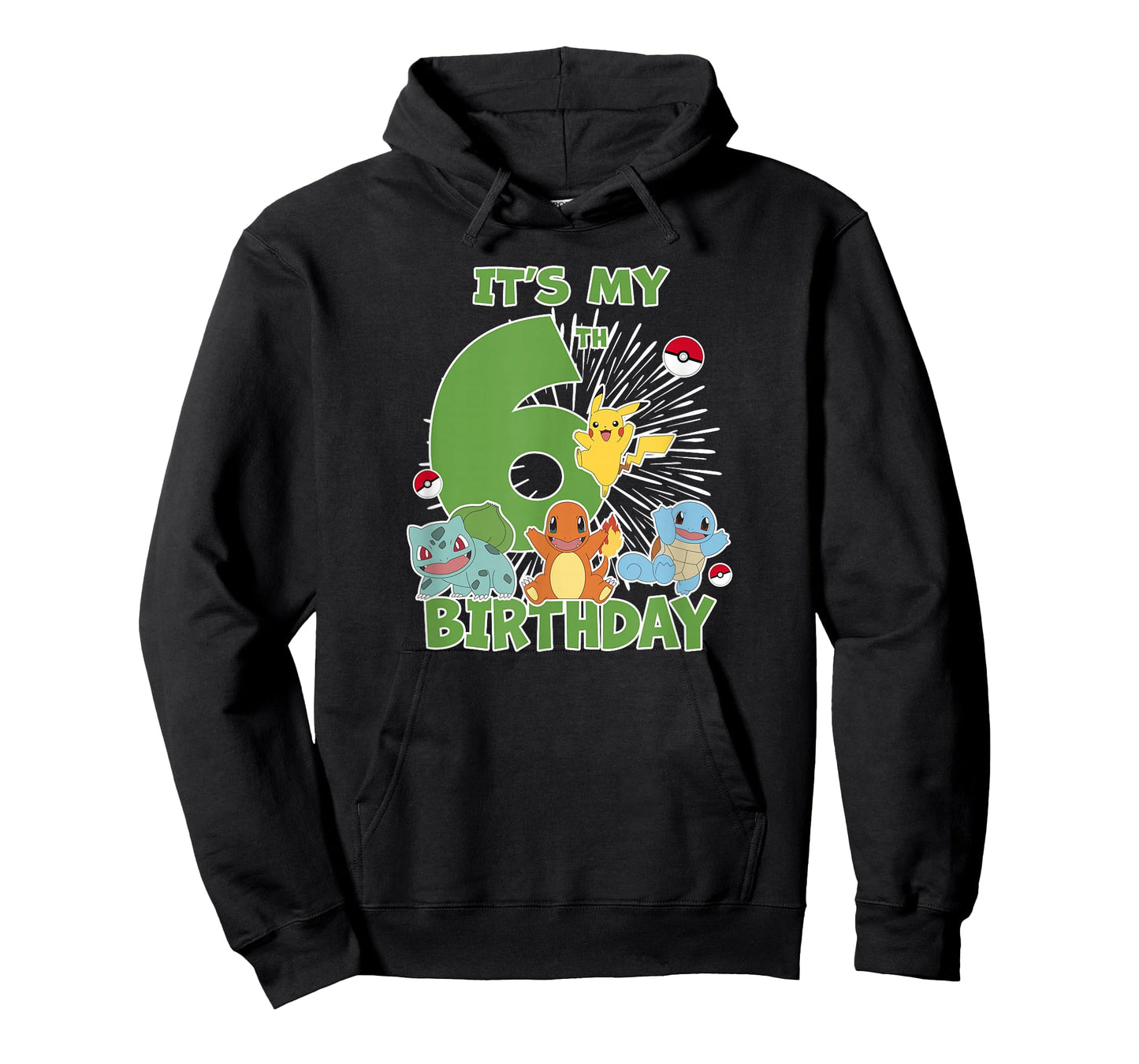 Pokémon It's My 6th Birthday Kanto Starters Celebration T-Shirt