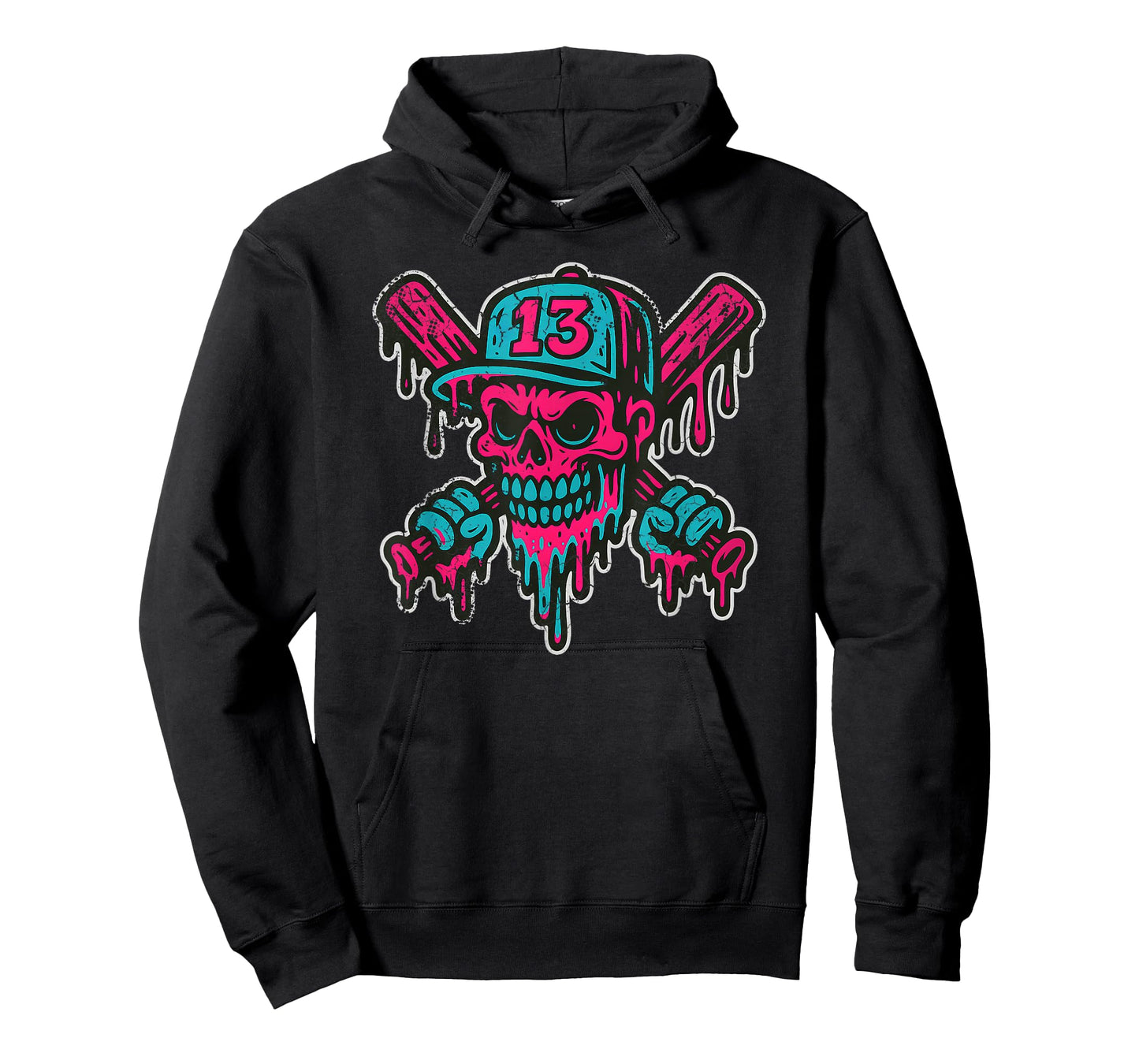 Baseball Skull Drip Softball Team Player Design T-Shirt