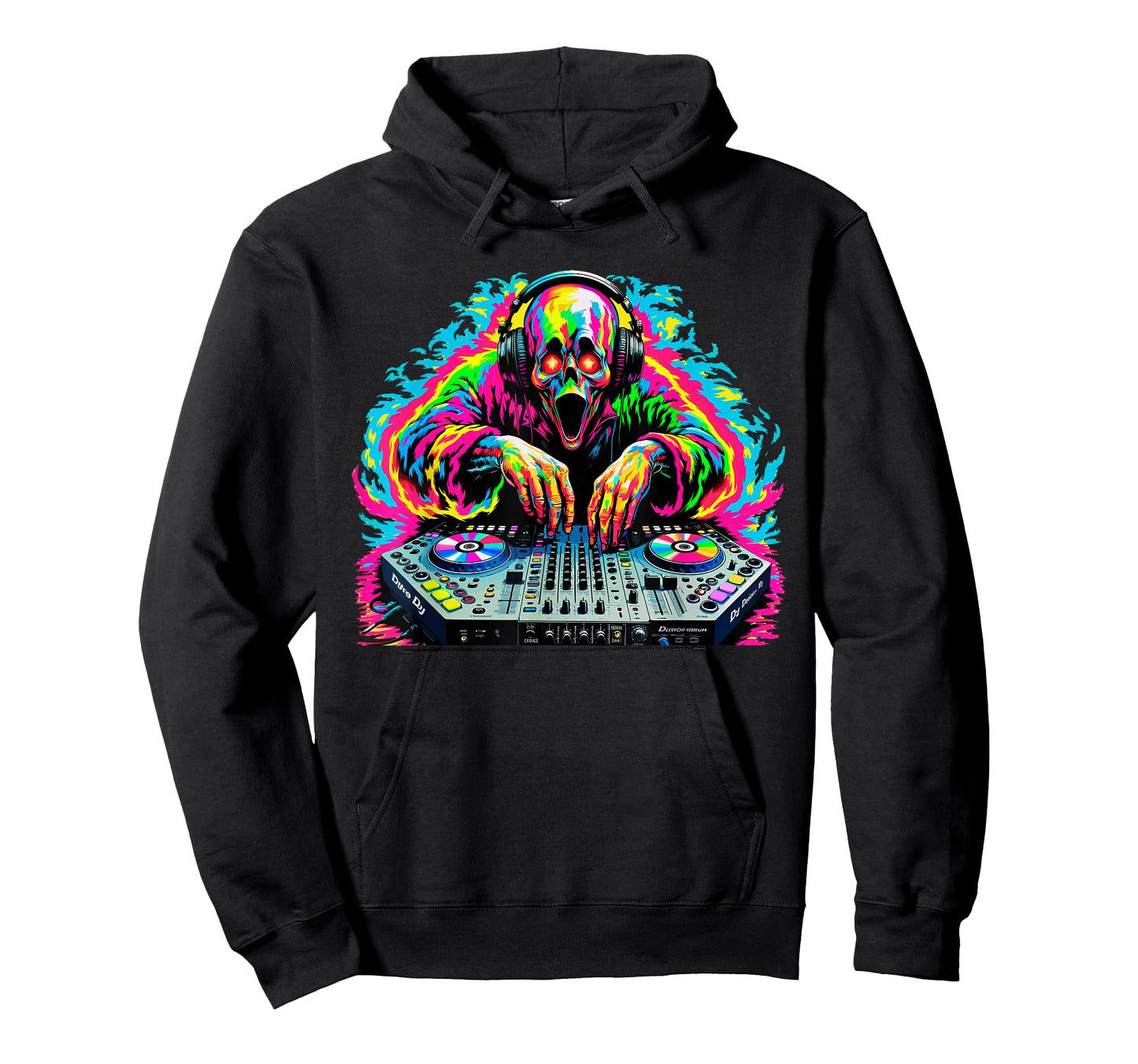 Scary DJ Ghost Halloween Techno Rave EDM Music Festival T-Shirt